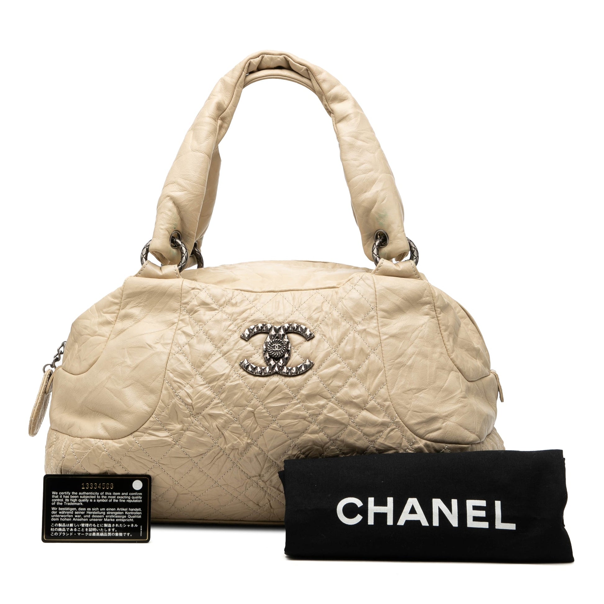 Chanel CC Quilted Aged Calfskin Coco Rider Bowling Bag