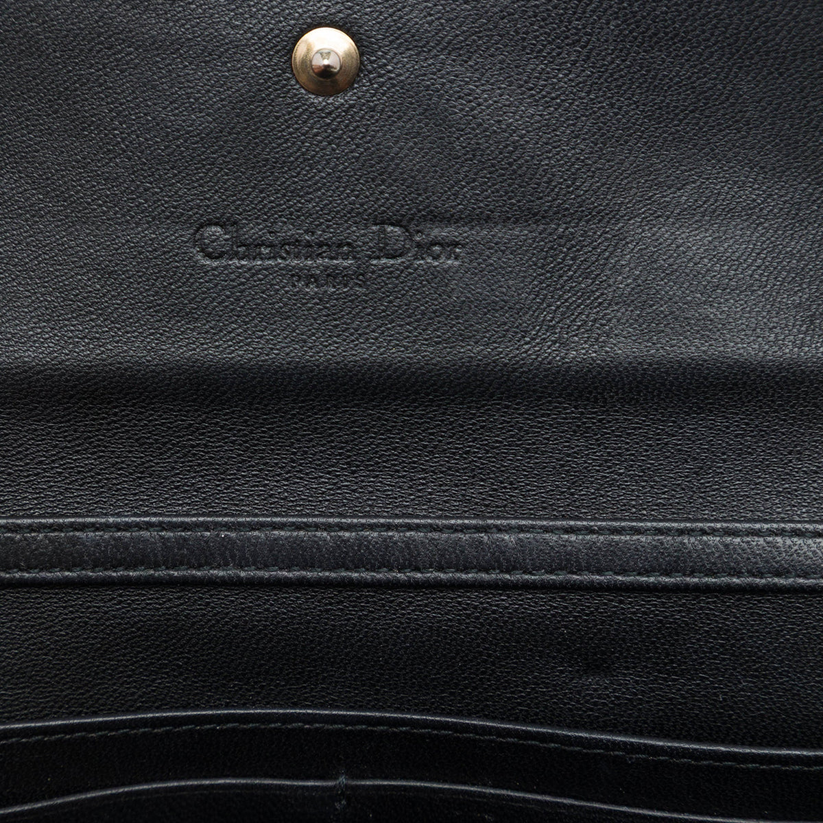 Dior Lambskin Cannage Lady Dior Wallet On Chain — Black