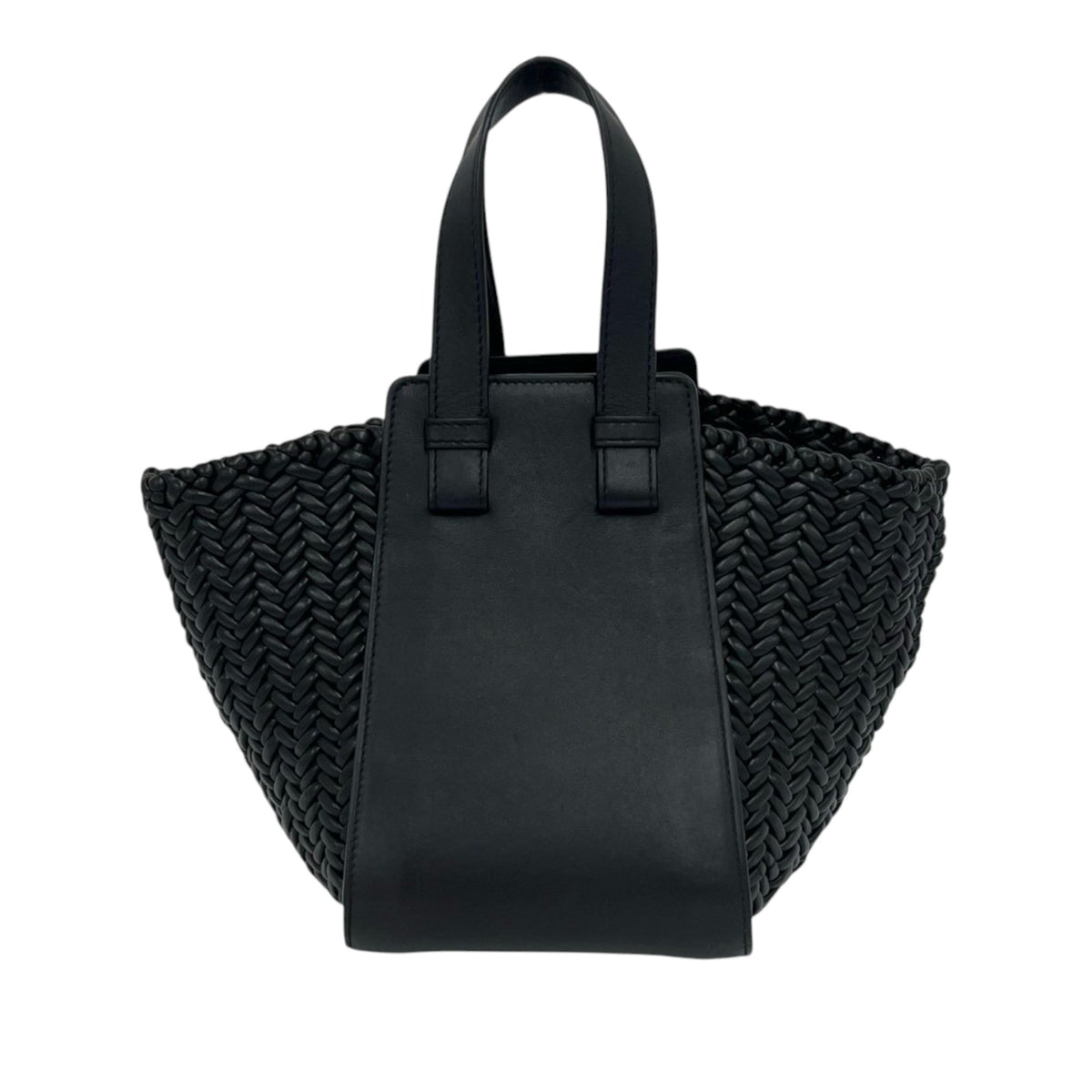 LOEWE Woven Leather Trim Compact Hammock Bag