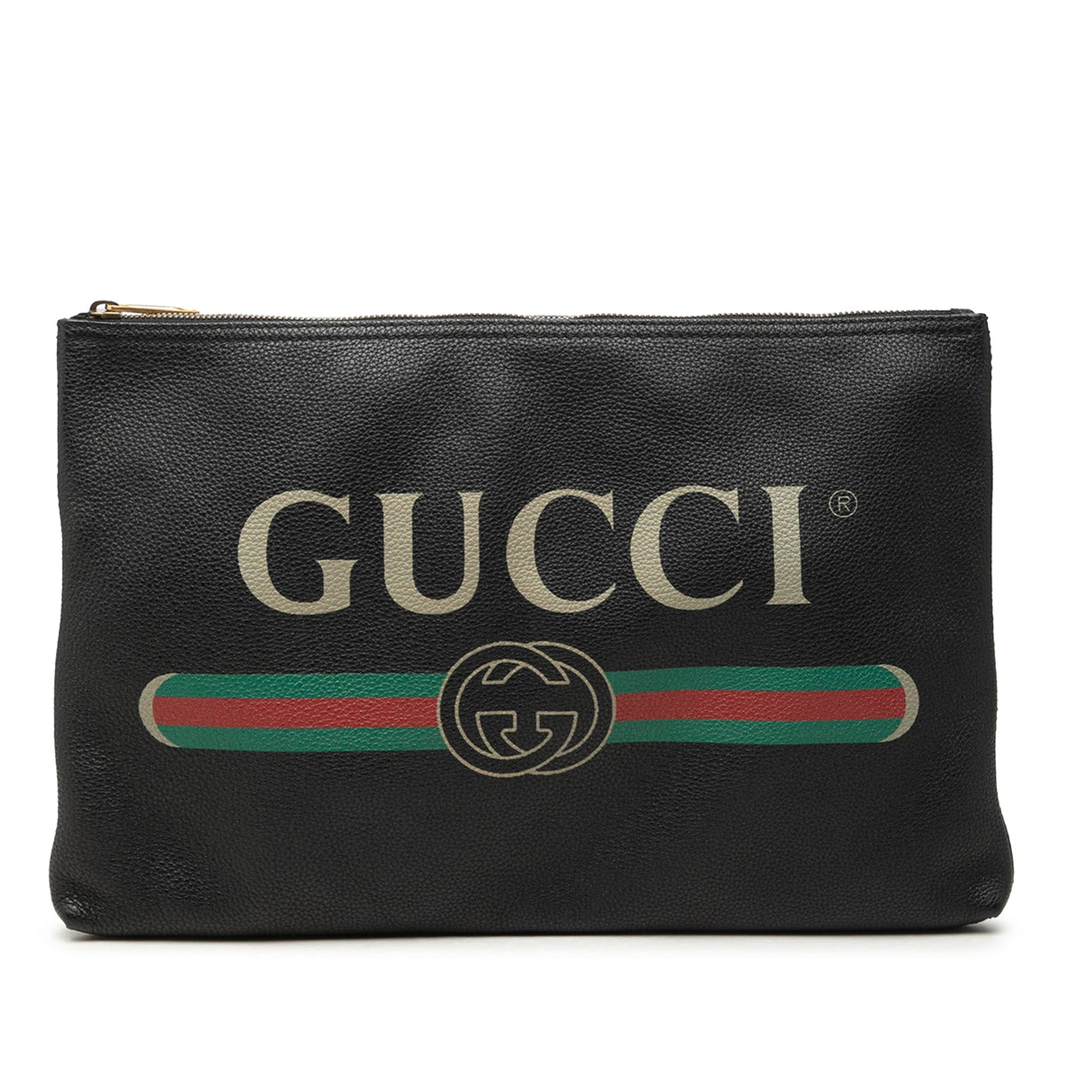 Gucci Leather Logo Clutch