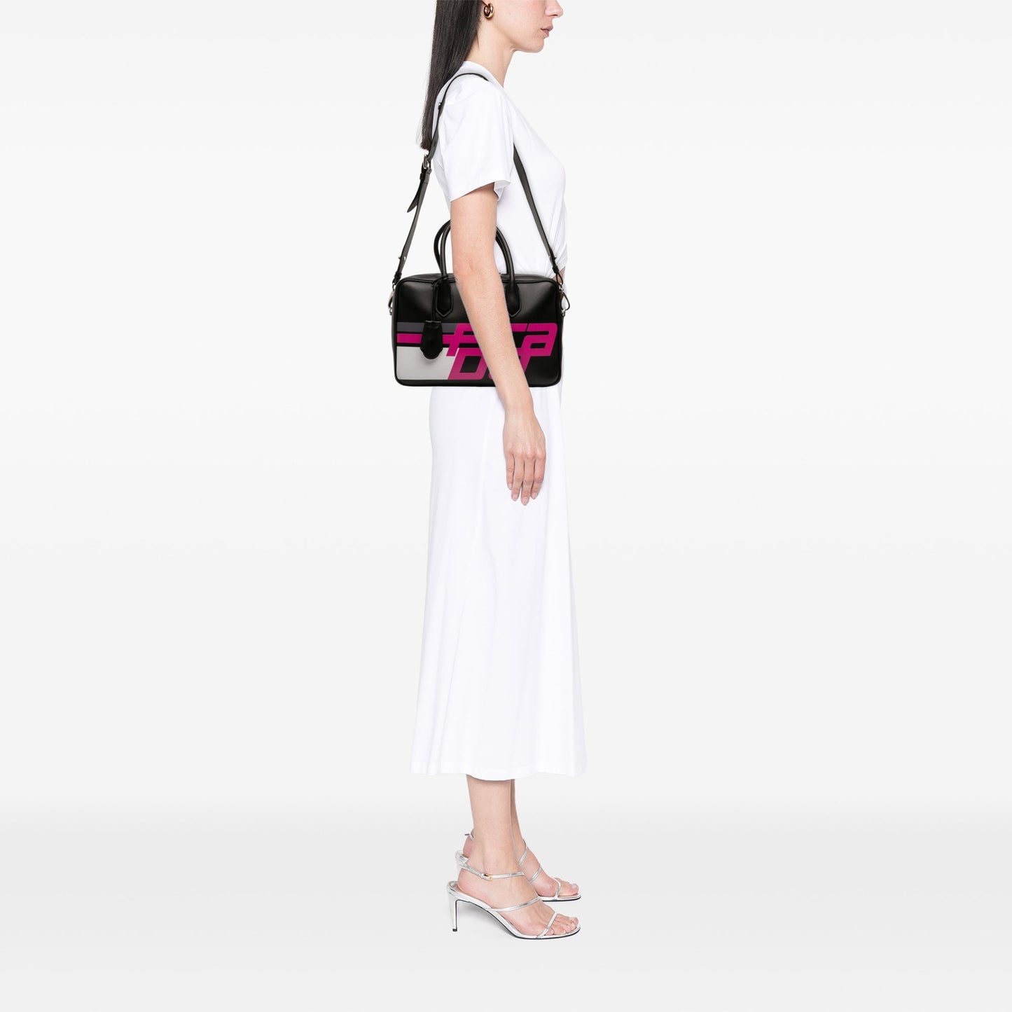 Prada City Calf Racing Satchel