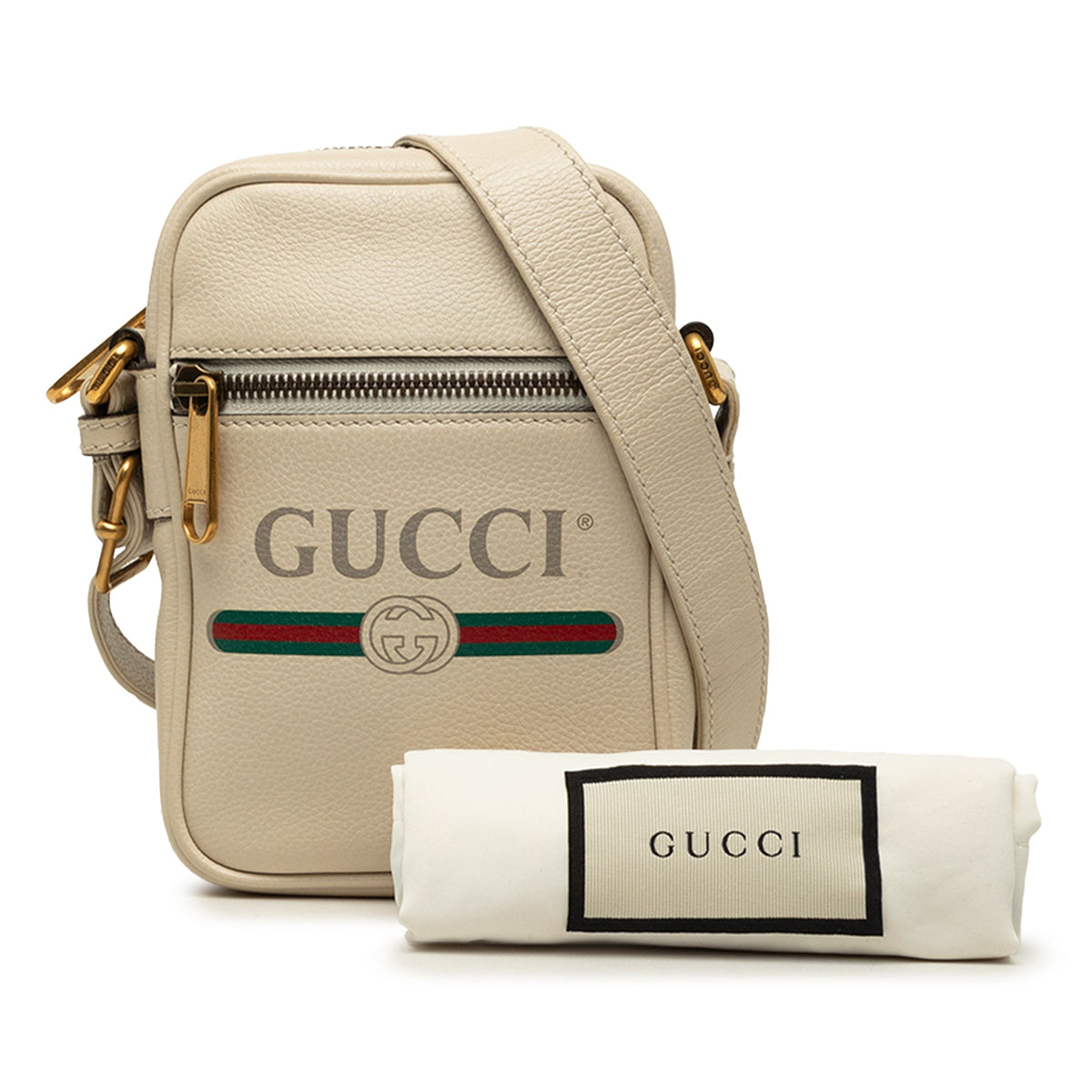 Gucci Mini Grained Calfskin Logo Crossbody