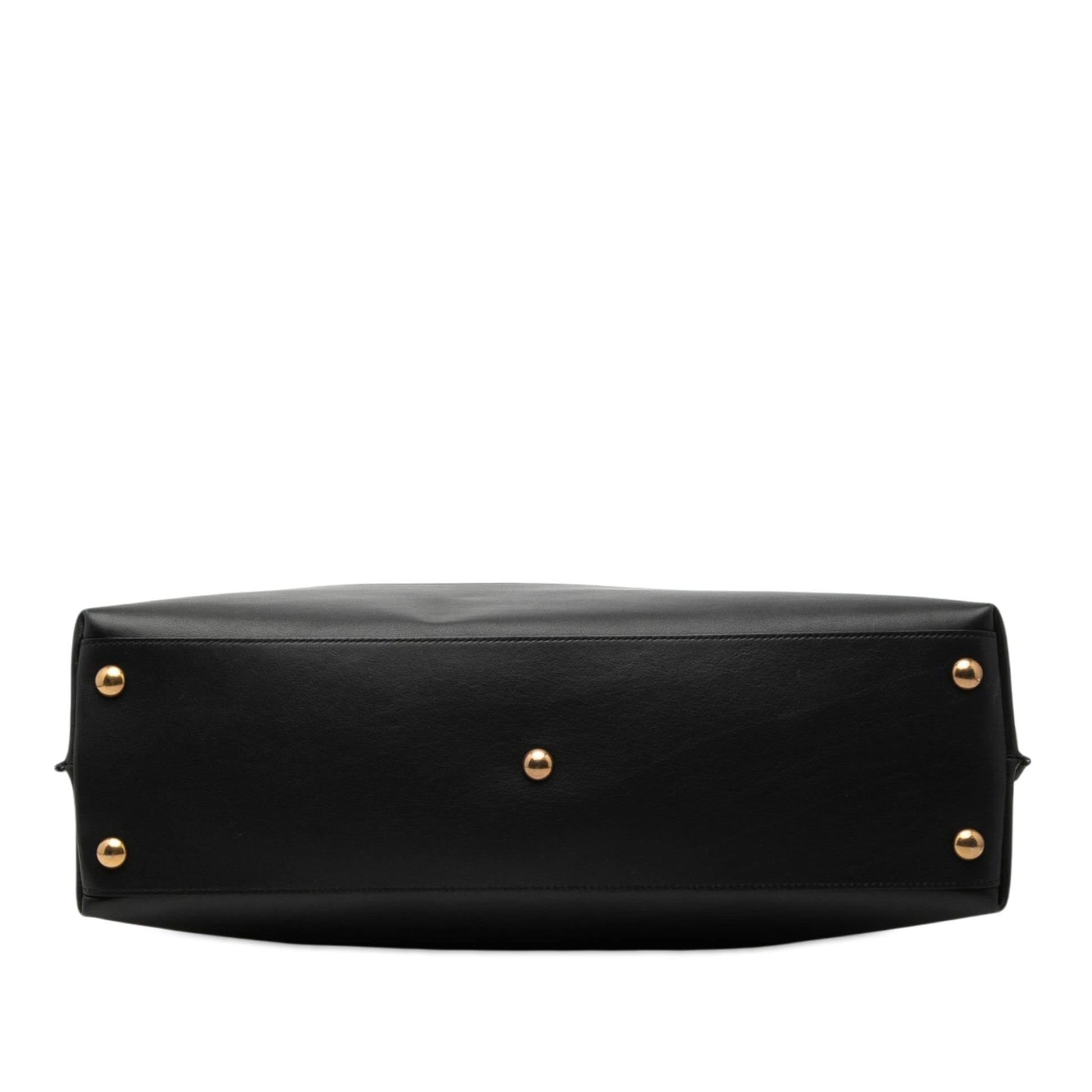 Saint Laurent Bicolor Canvas and Leather Cabas Tote
