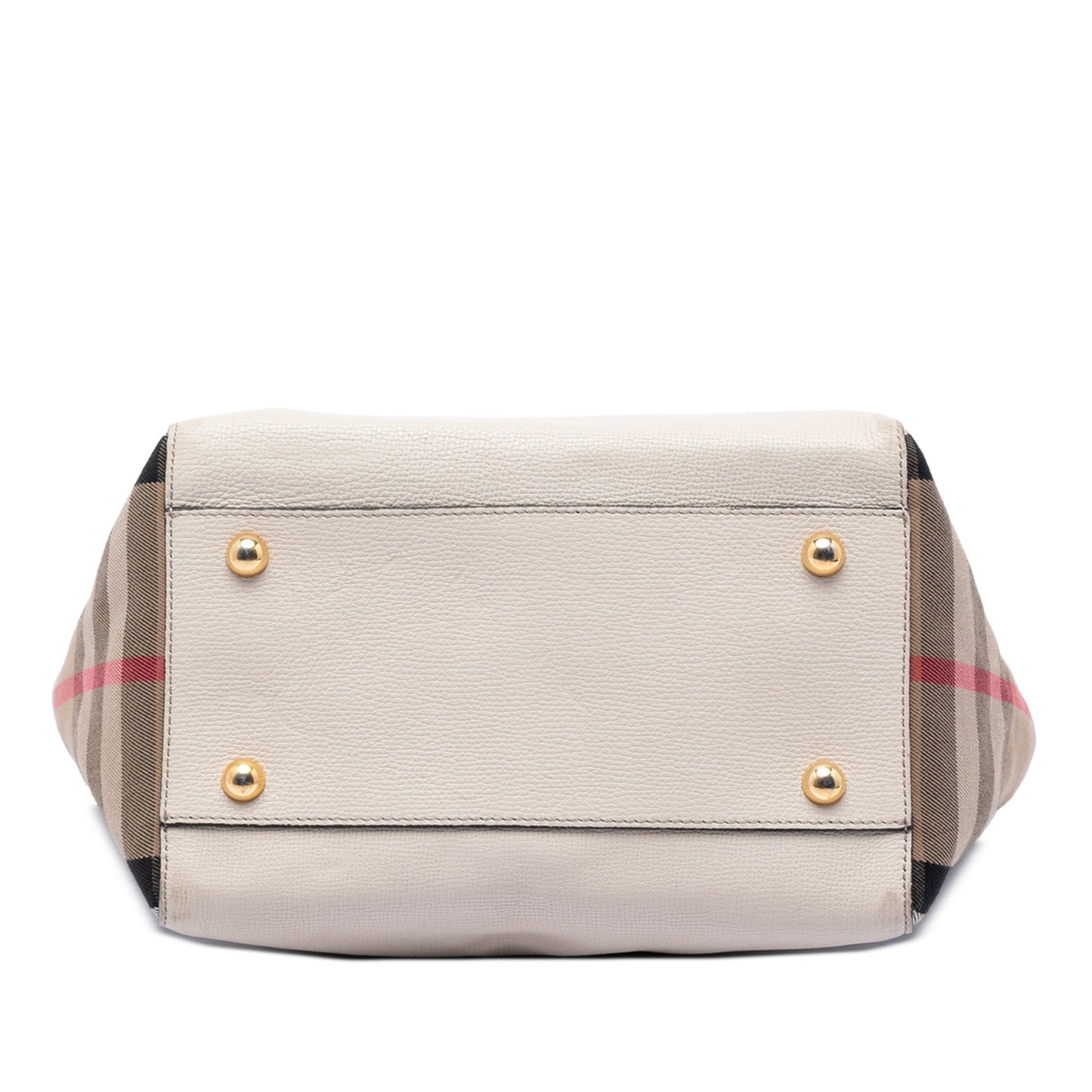 Burberry Small Leather and House Check Canvas Canterbury Tote