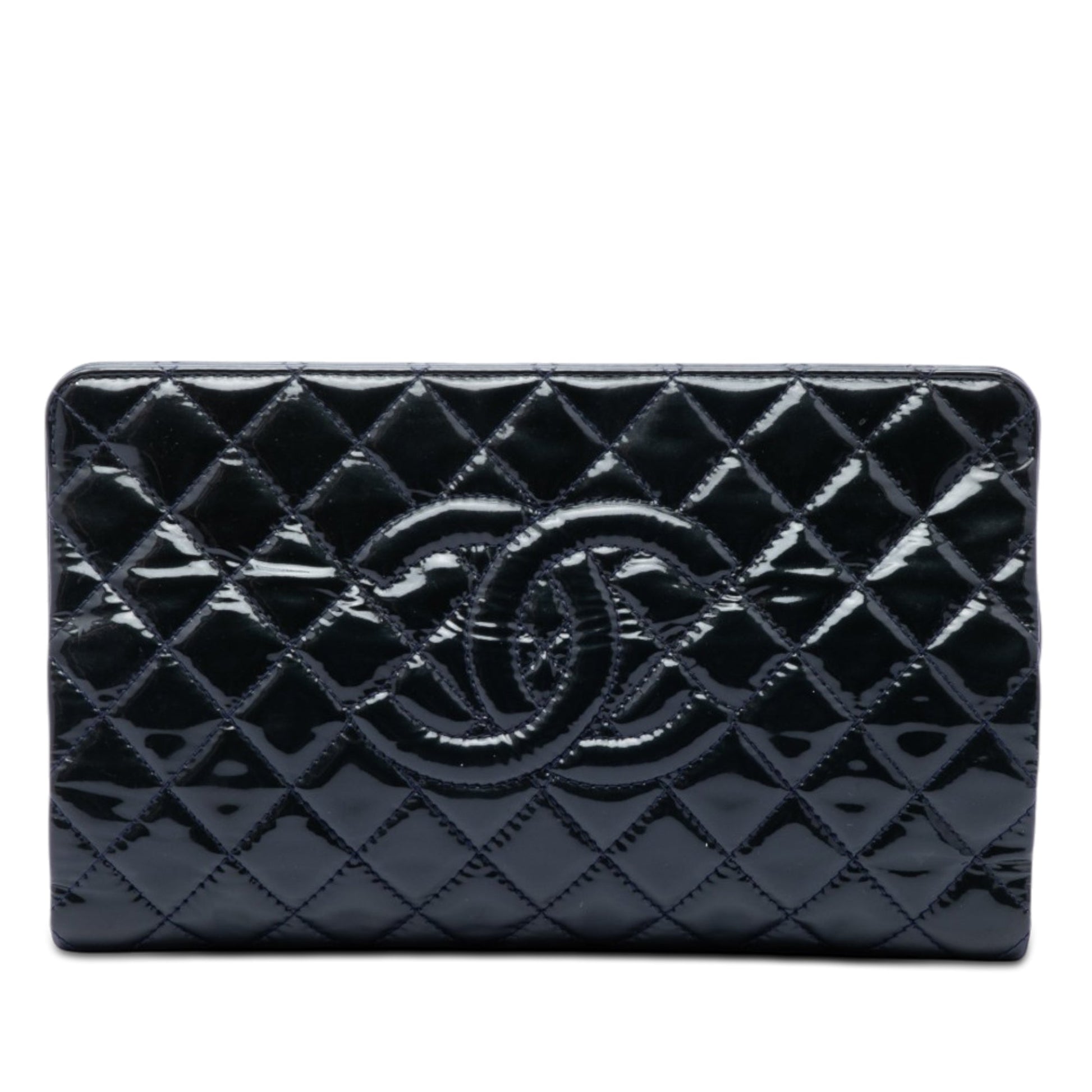 Chanel CC Quilted Patent Timeless Clutch
