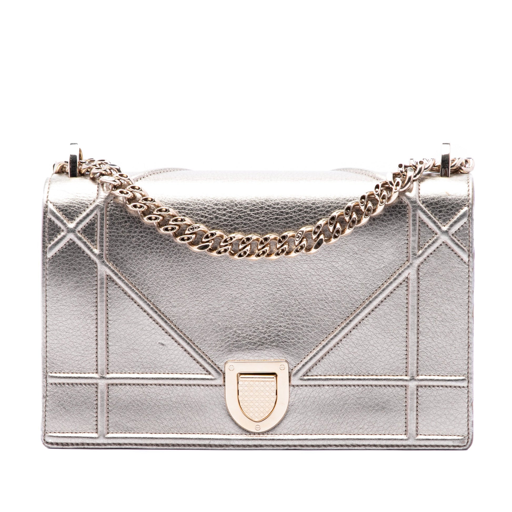 Dior Medium Metallic Calfskin Diorama Flap