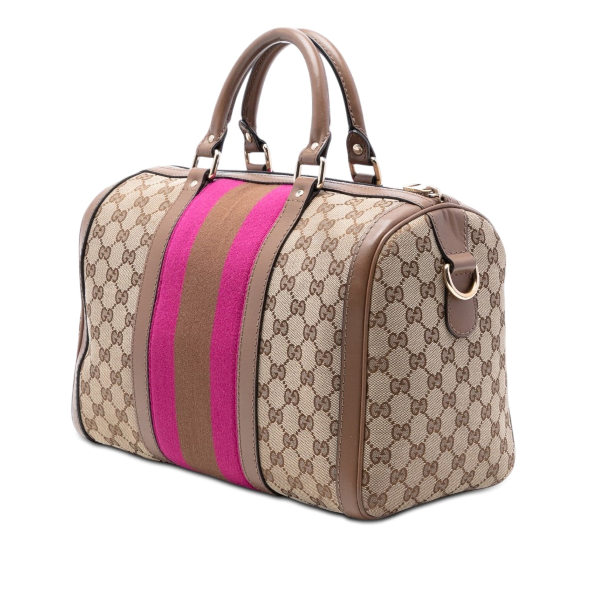 Gucci Medium GG Canvas Web Joy Boston Bag