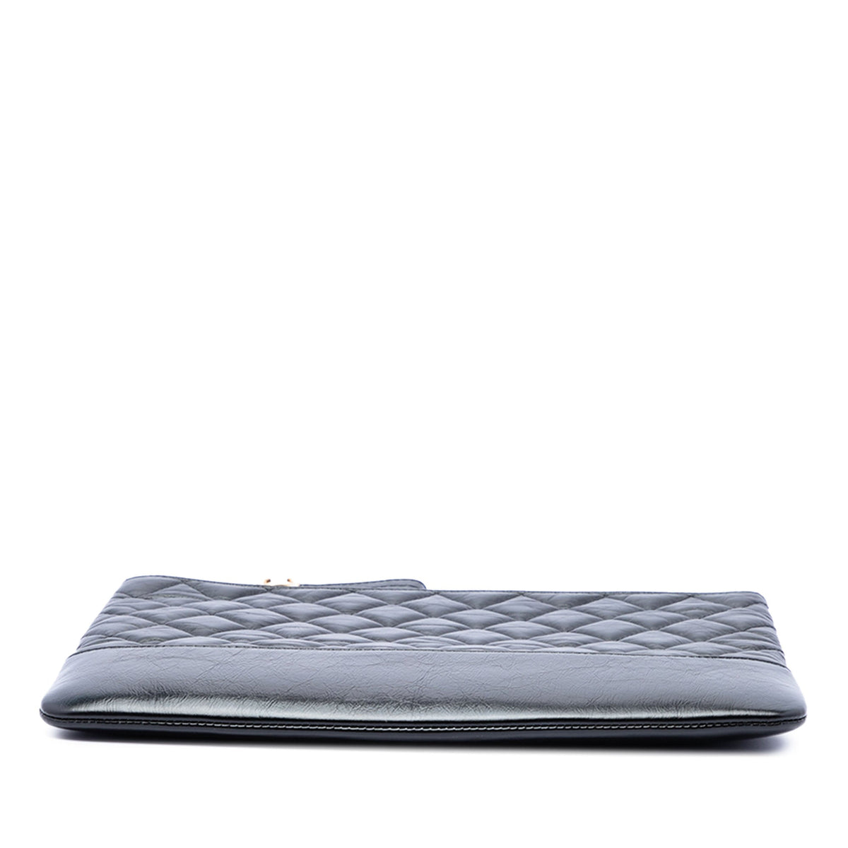 Chanel Medium Quilted Aged Calfskin Gabrielle O Case Clutch — Black