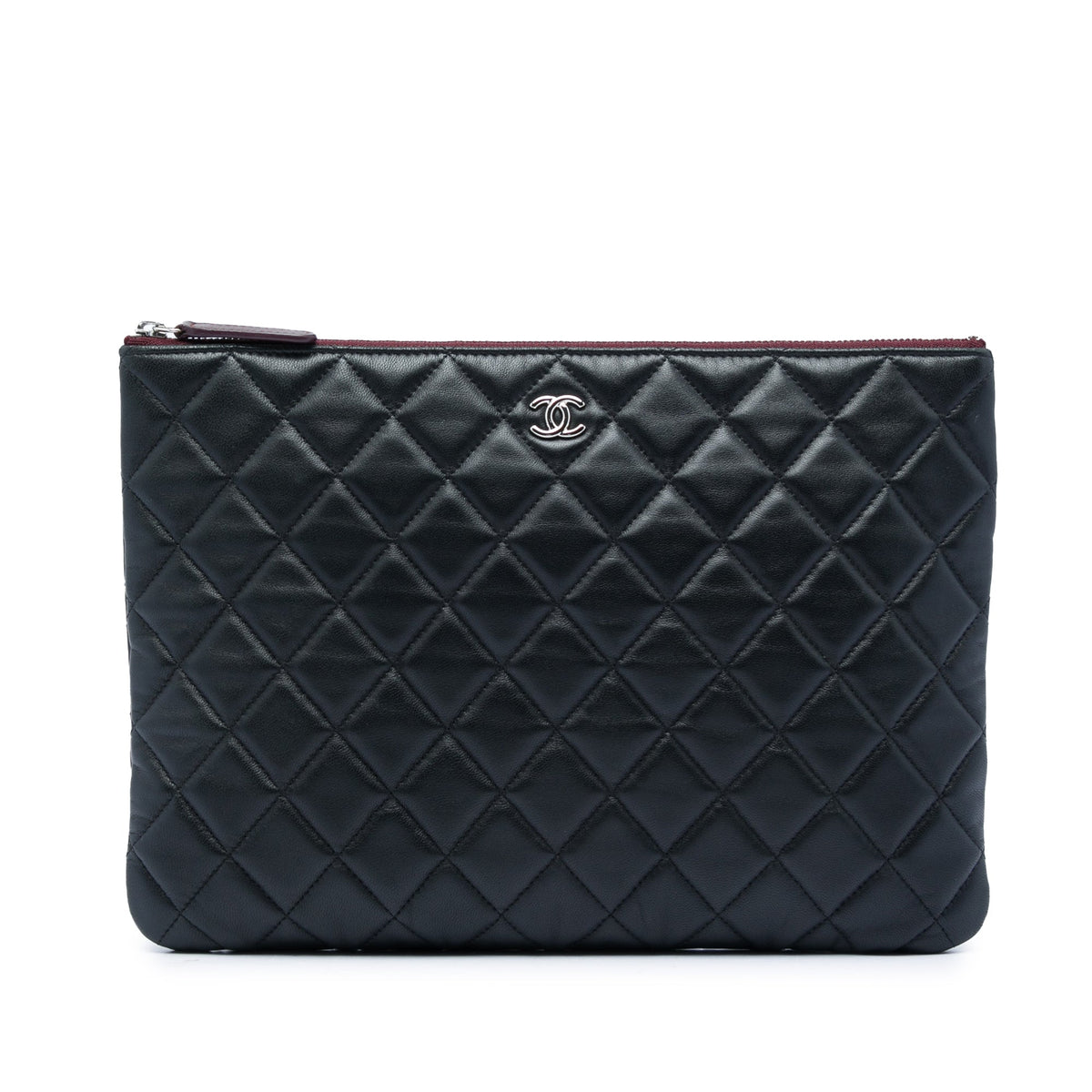 Chanel Medium Quilted Lambskin O Case Clutch