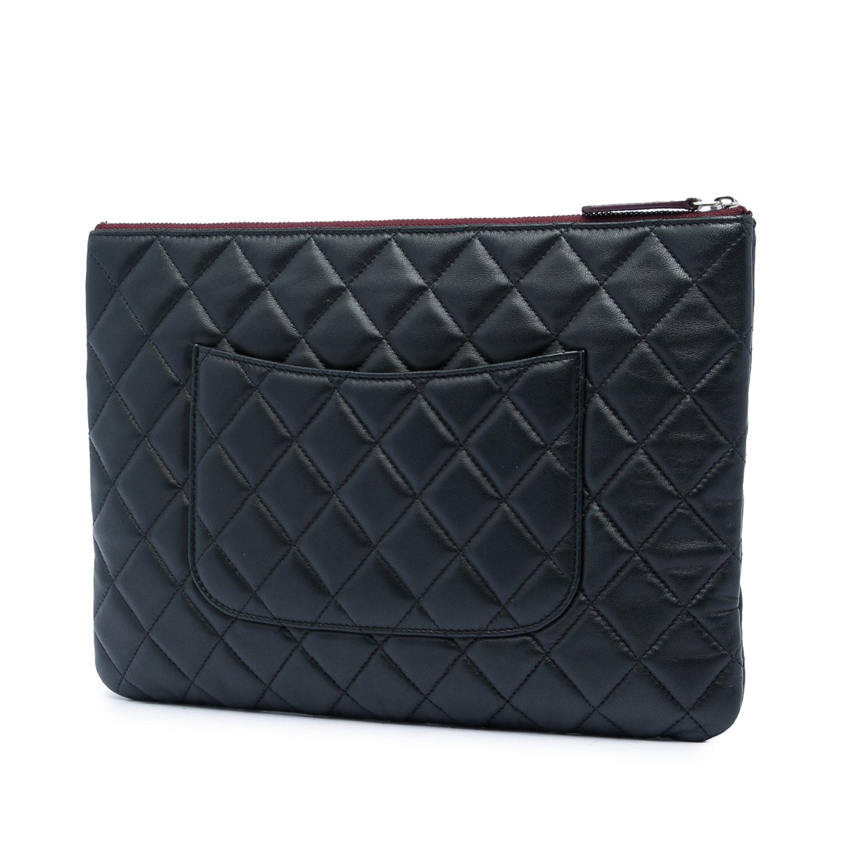 Chanel Medium Quilted Lambskin O Case Clutch