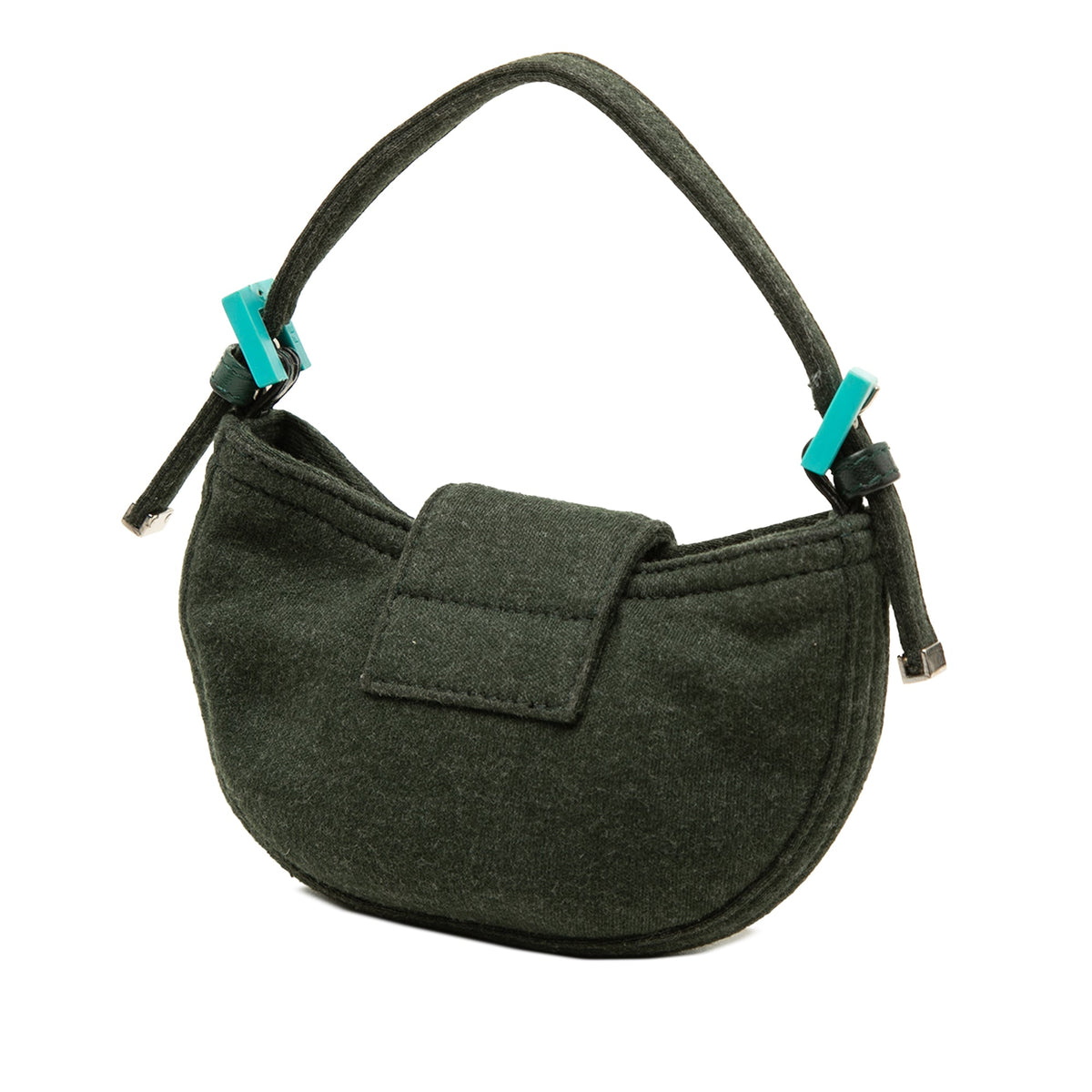 Fendi Mini Wool Croissant Handbag — Green