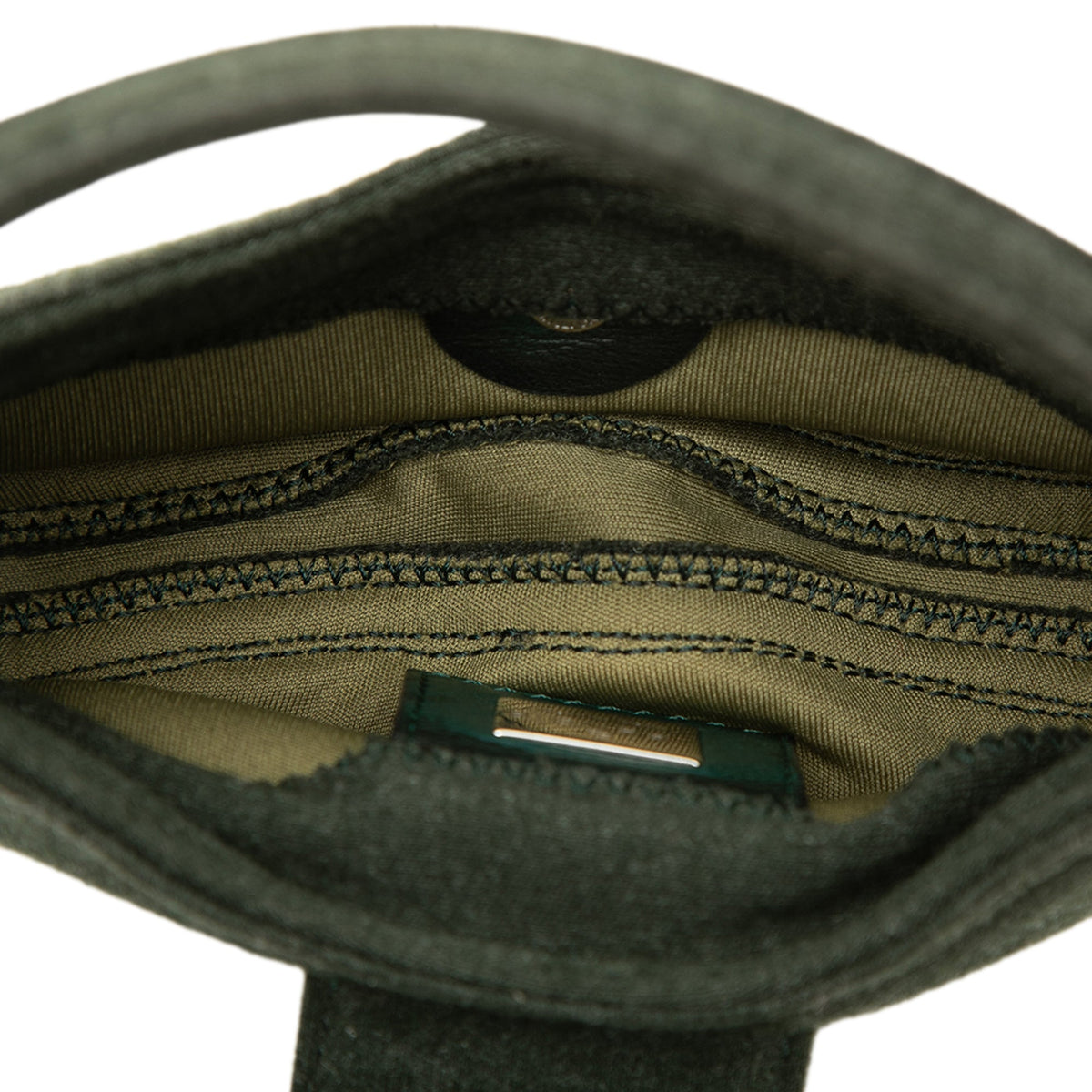 Fendi Mini Wool Croissant Handbag — Green
