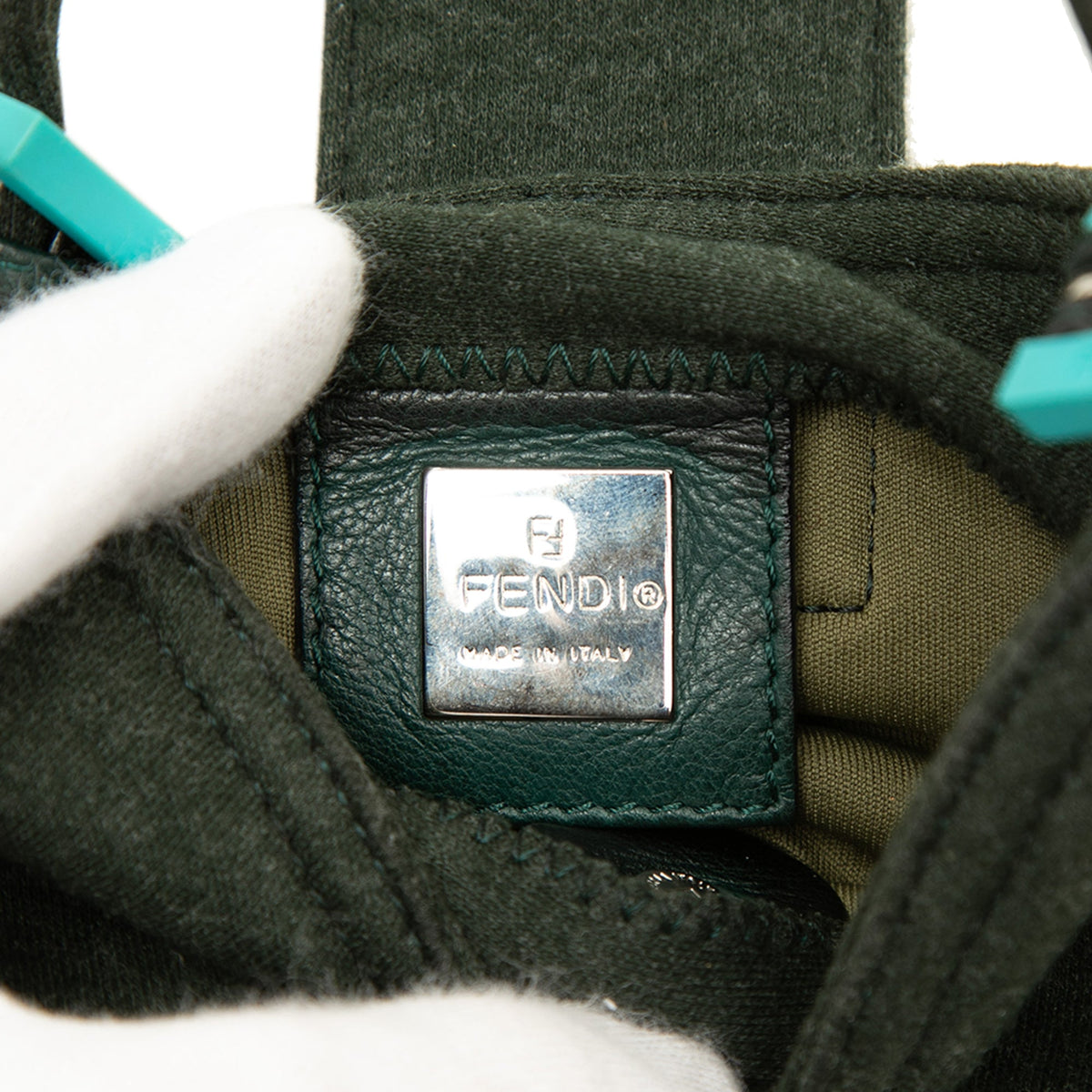 Fendi Mini Wool Croissant Handbag — Green