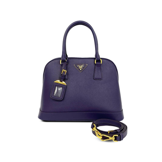 Prada Saffiano Lux Promenade Satchel — Purple