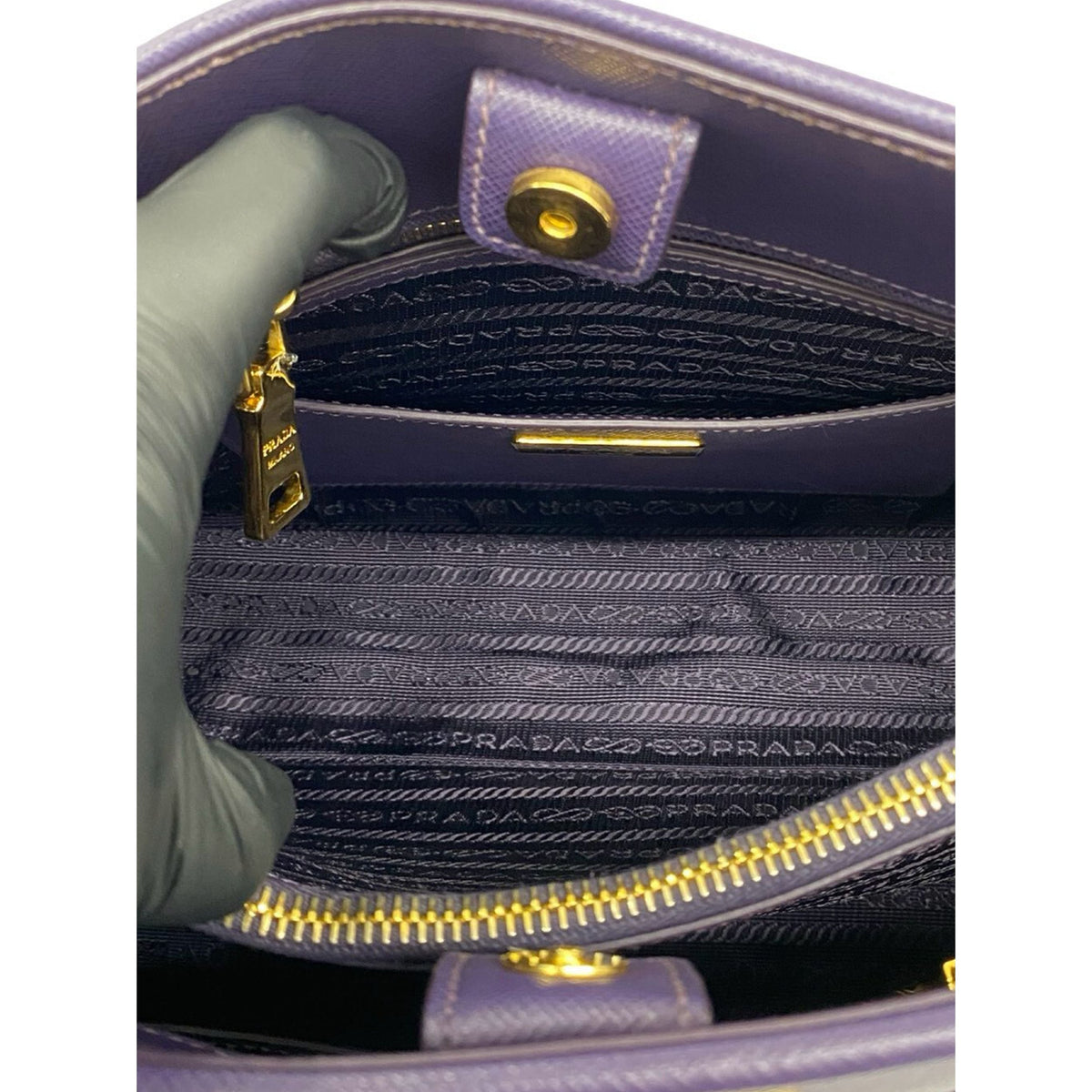 Prada Saffiano Lux Promenade Satchel — Purple