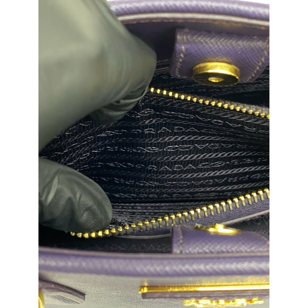 Prada Saffiano Lux Promenade Satchel — Purple
