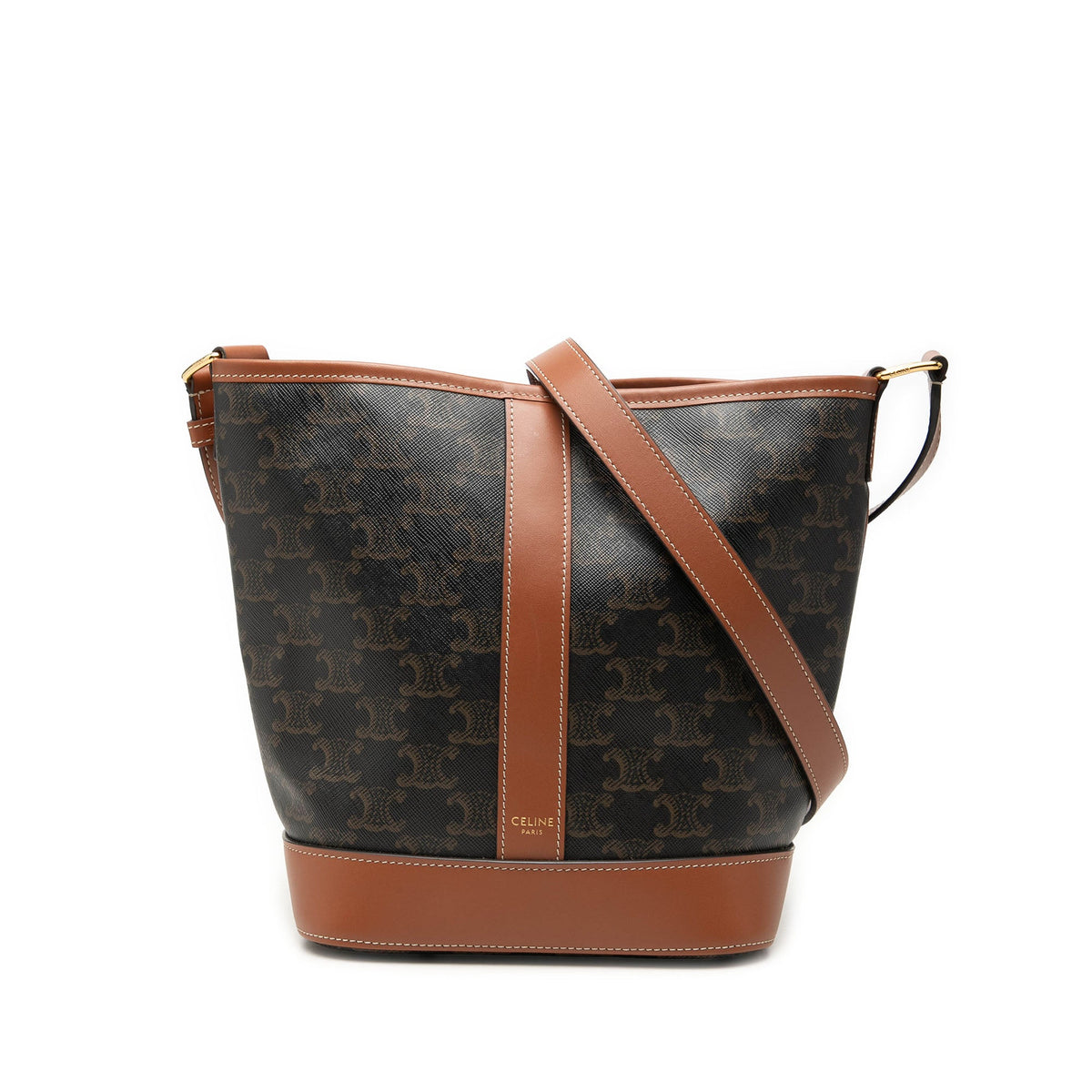 Celine Small Triomphe Coated Canvas Bucket Bag