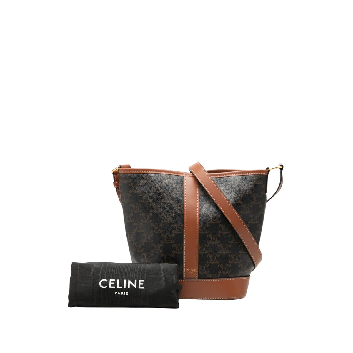 Celine Small Triomphe Coated Canvas Bucket Bag