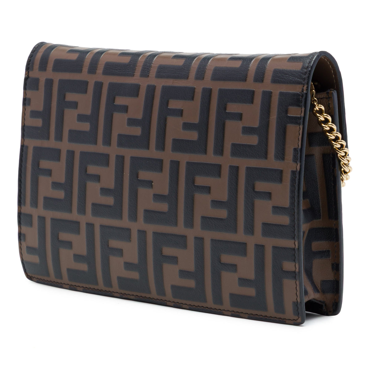 Fendi Zucca Embossed Leather F Is Fendi Envelope Wallet On Chain