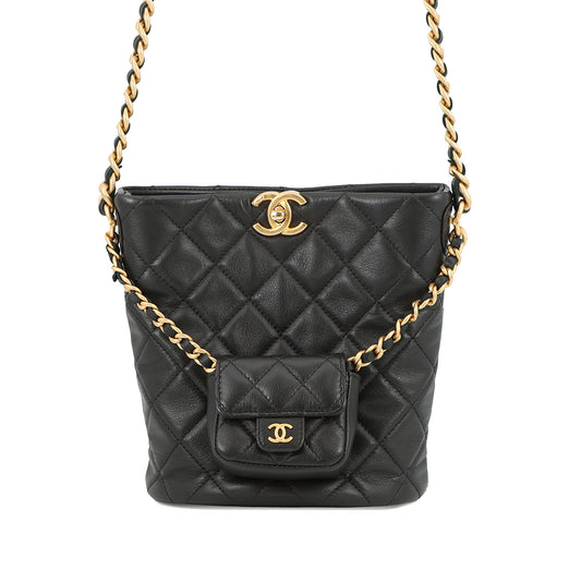Chanel CC Quilted Calfskin Chain Bucket Bag
