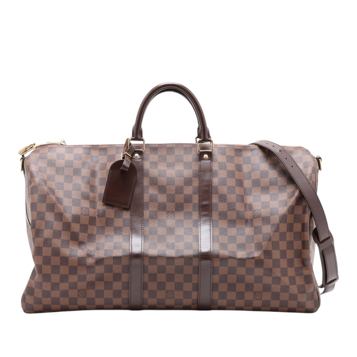 Louis Vuitton Damier Ebene Keepall Bandouliere 55 — Brown