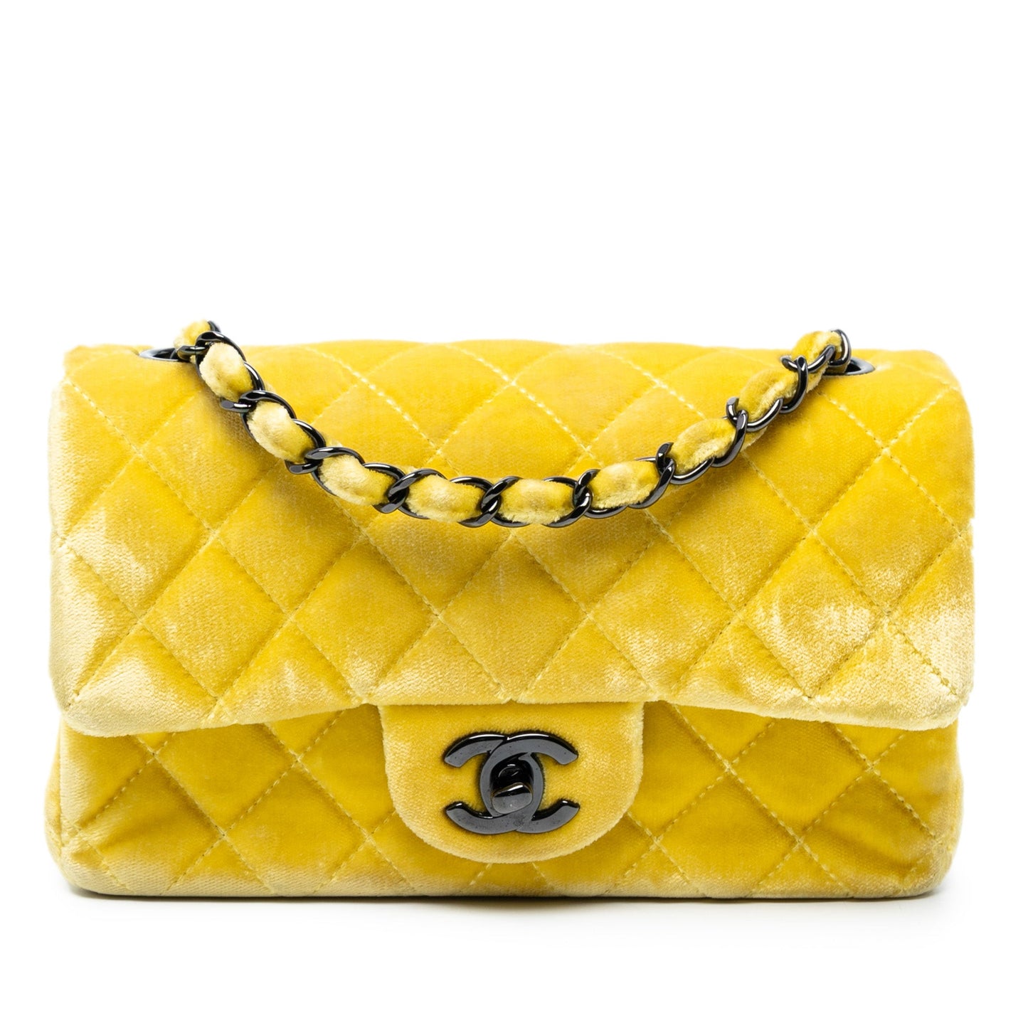 Chanel Mini Rectangular Classic Velvet Single Flap