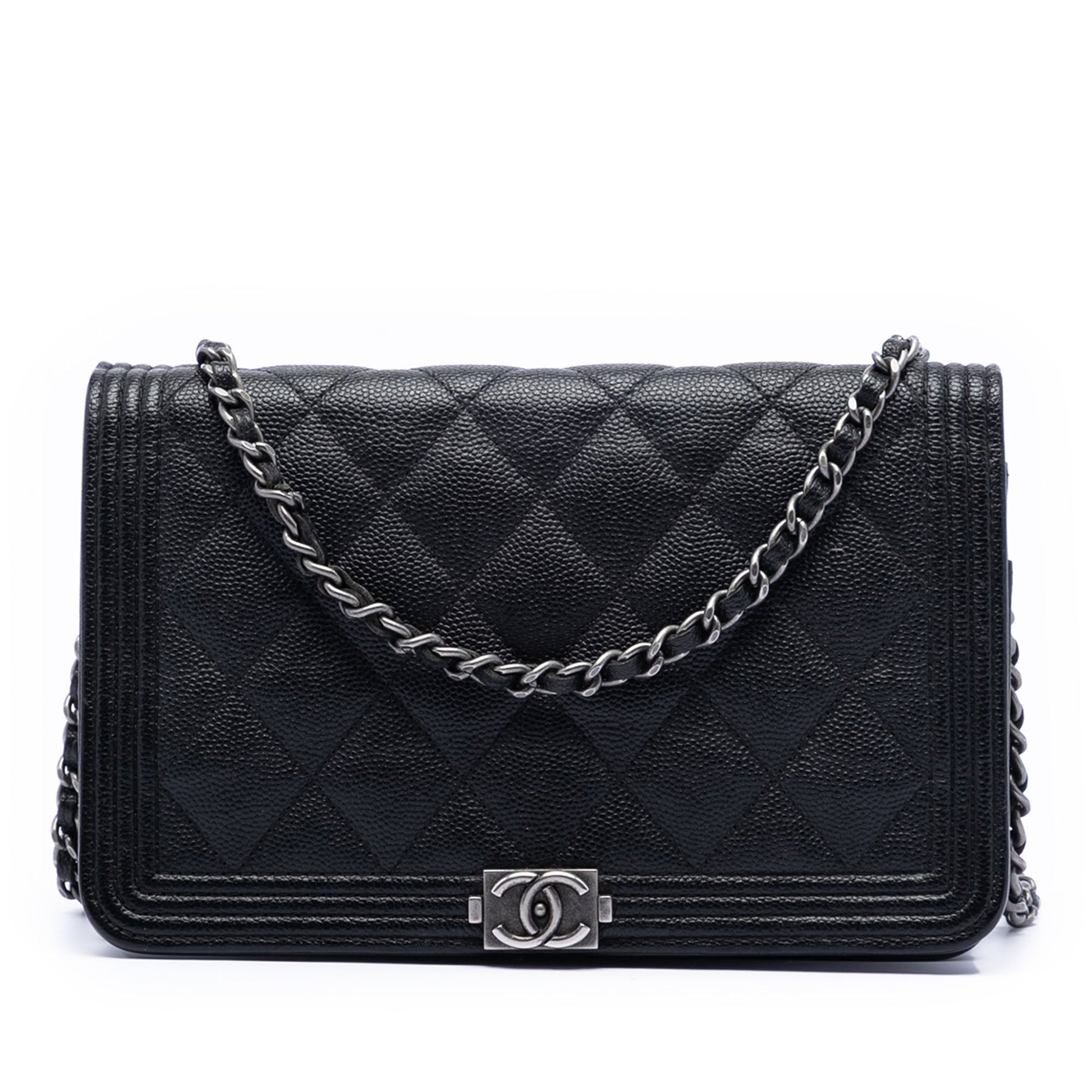 Chanel Quilted Caviar Boy Wallet on Chain
