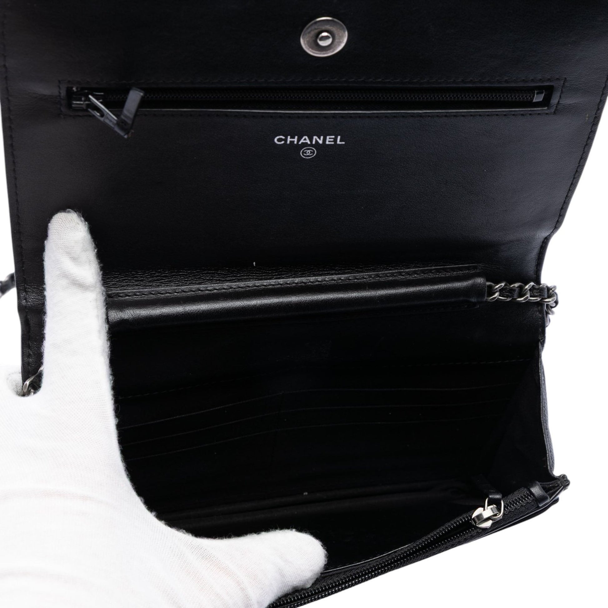 Chanel Quilted Caviar Boy Wallet on Chain
