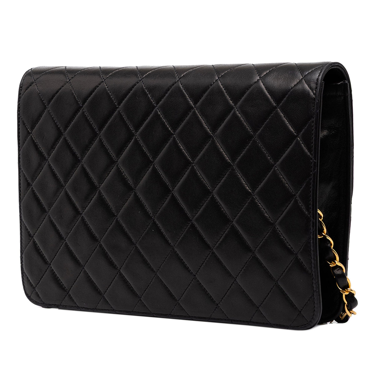 Chanel Medium CC Quilted Lambskin Single Flap — Black