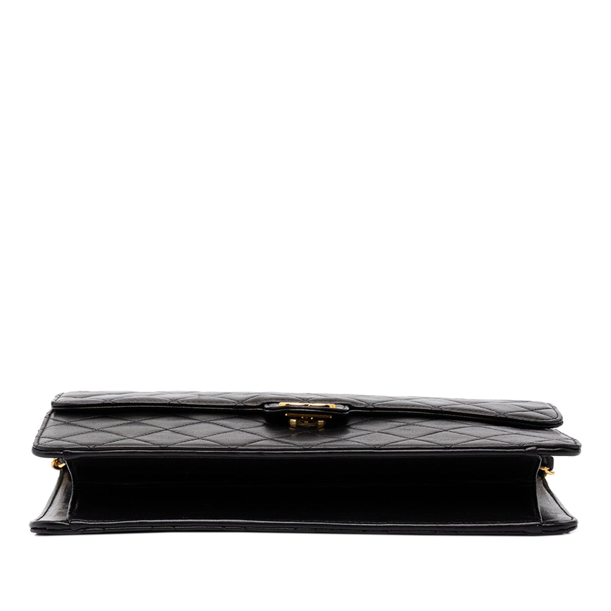 Chanel Medium CC Quilted Lambskin Single Flap — Black
