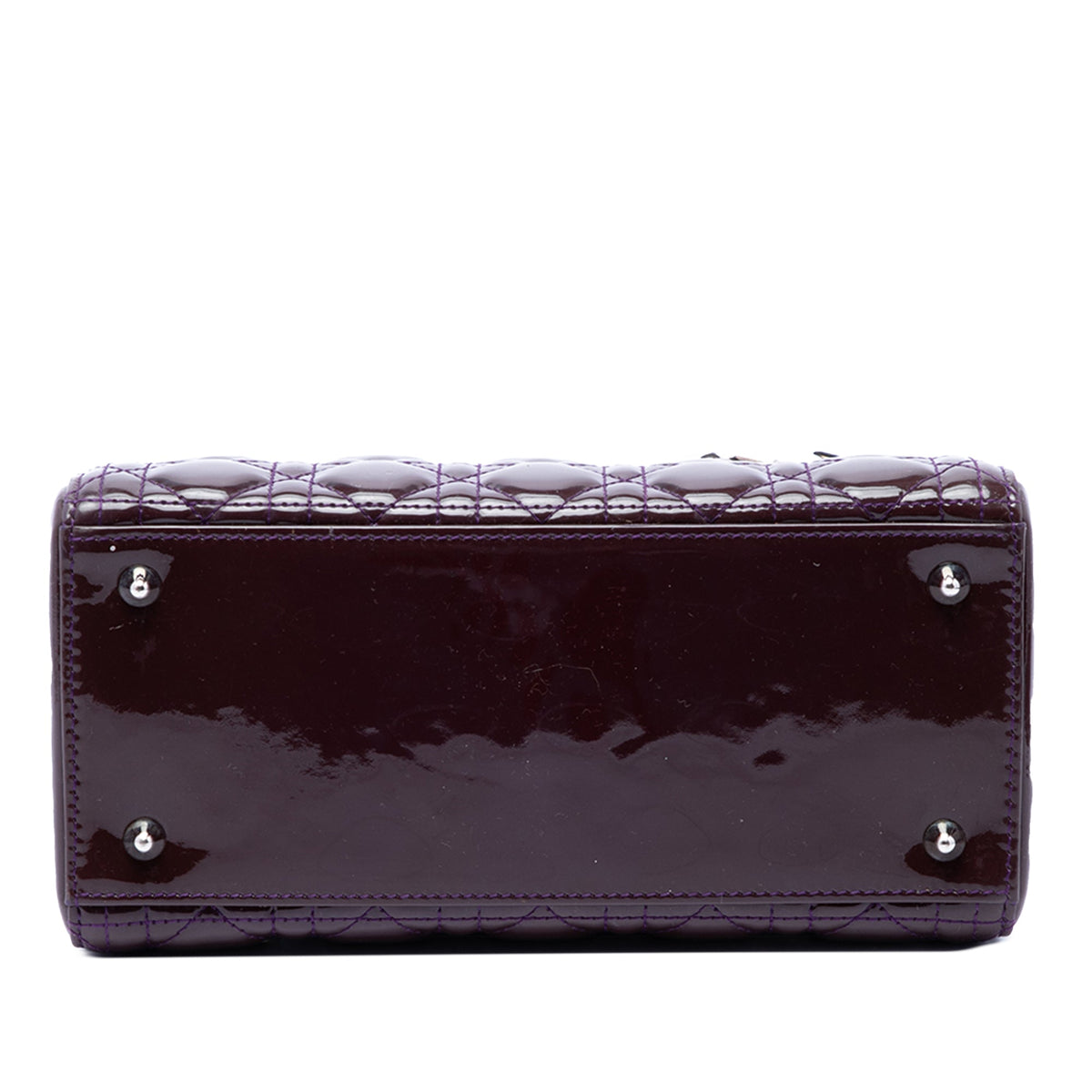 Dior Medium Patent Cannage Lady Dior — Purple