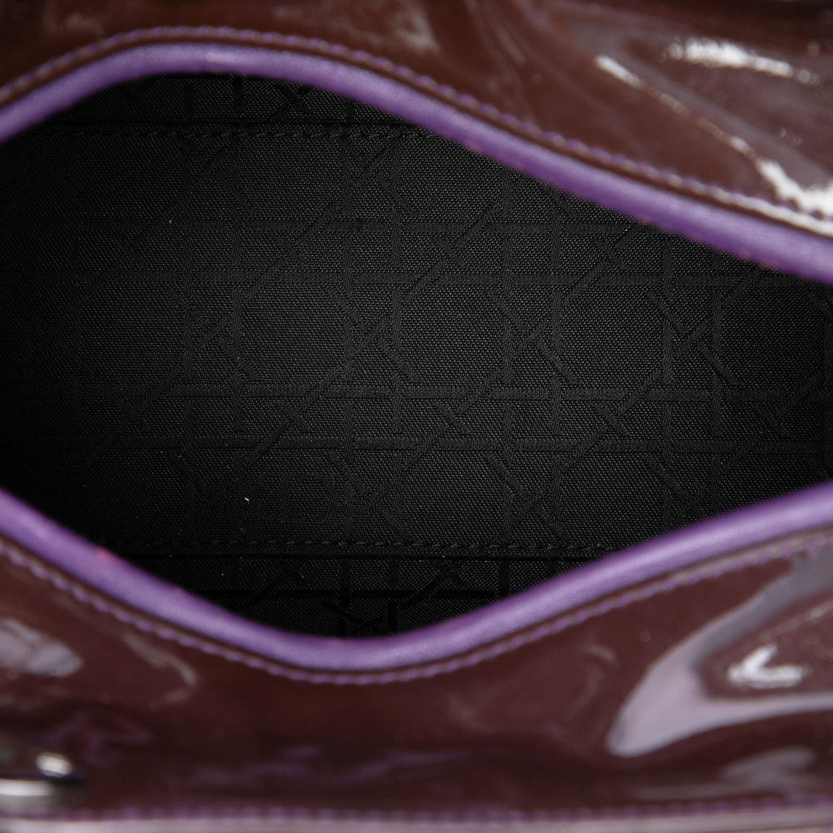 Dior Medium Patent Cannage Lady Dior — Purple