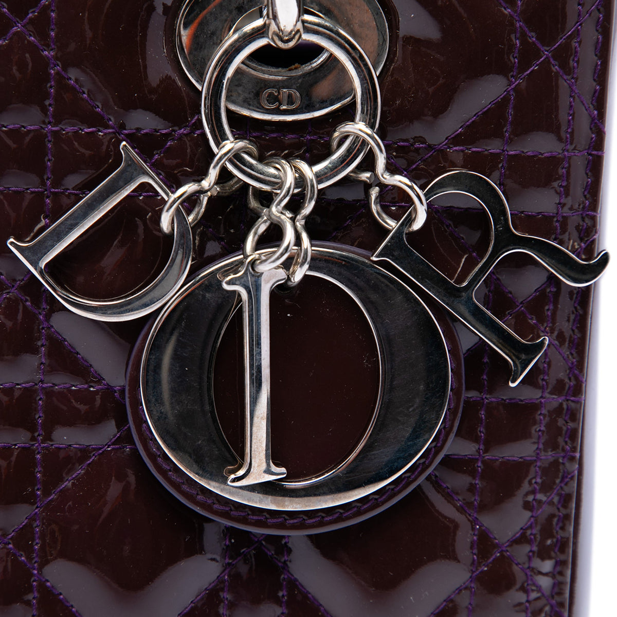 Dior Medium Patent Cannage Lady Dior — Purple