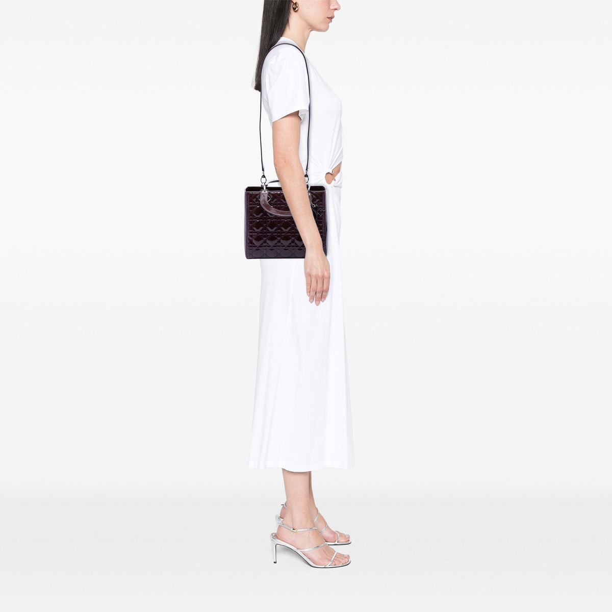 Dior Medium Patent Cannage Lady Dior — Purple