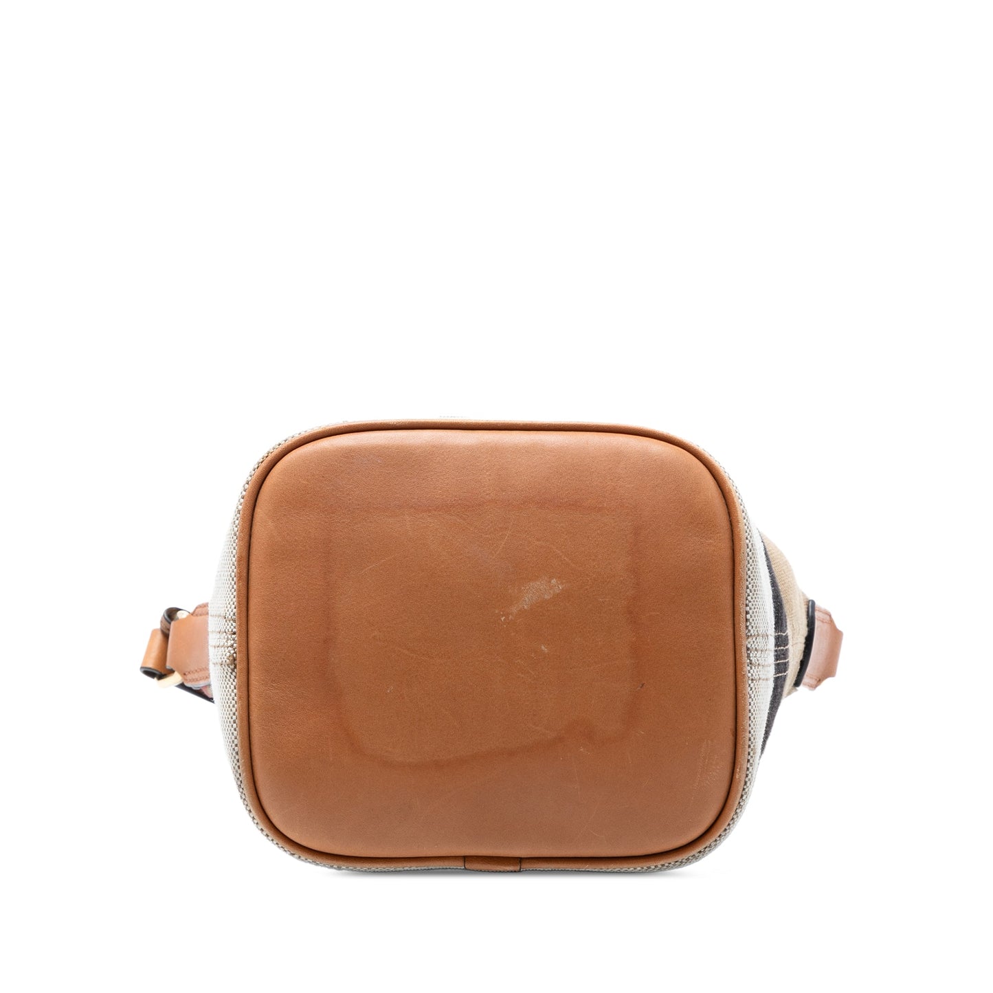 Burberry Mini Mega Check Canvas Ashby Tassel Bucket Bag