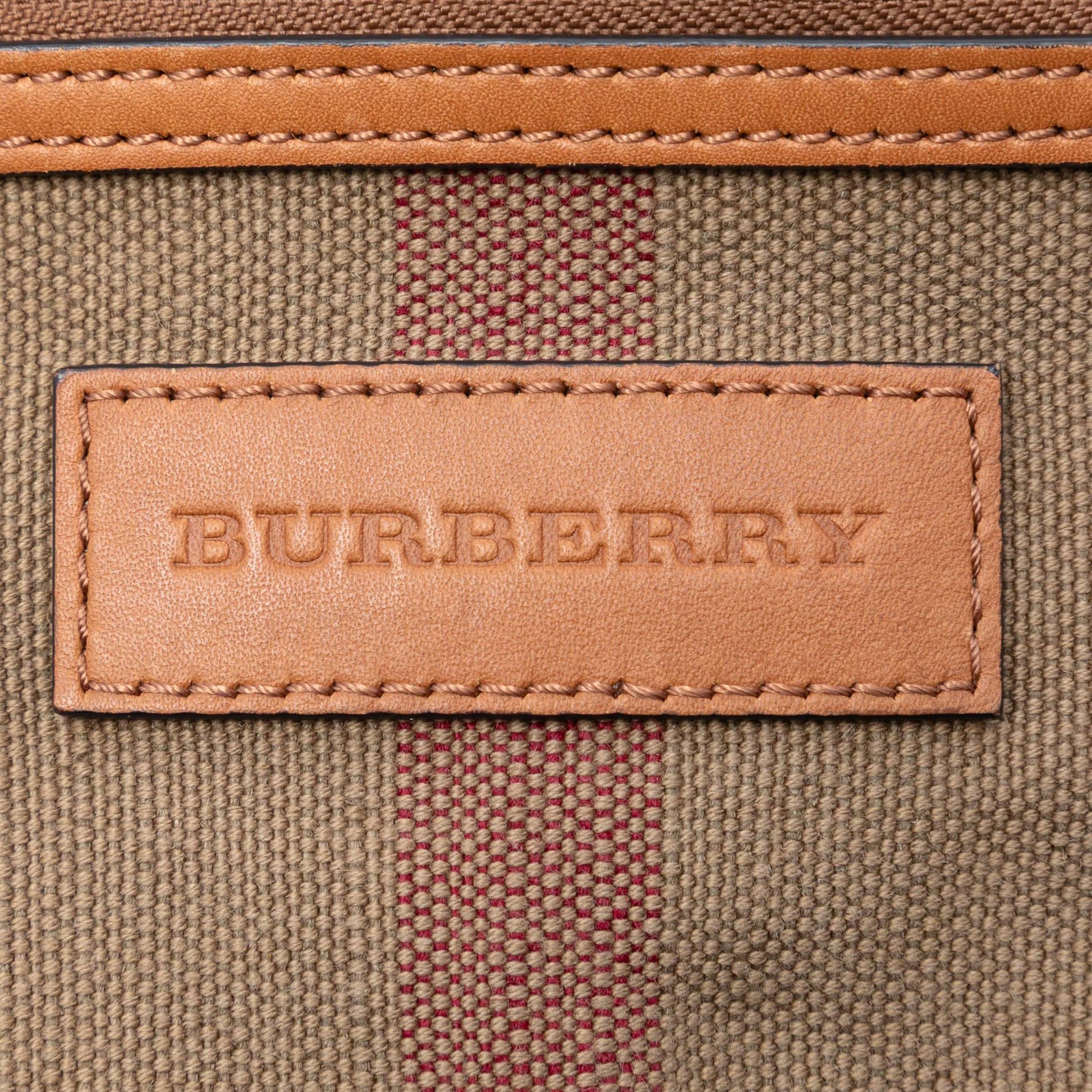 Burberry Mini Mega Check Canvas Ashby Tassel Bucket Bag