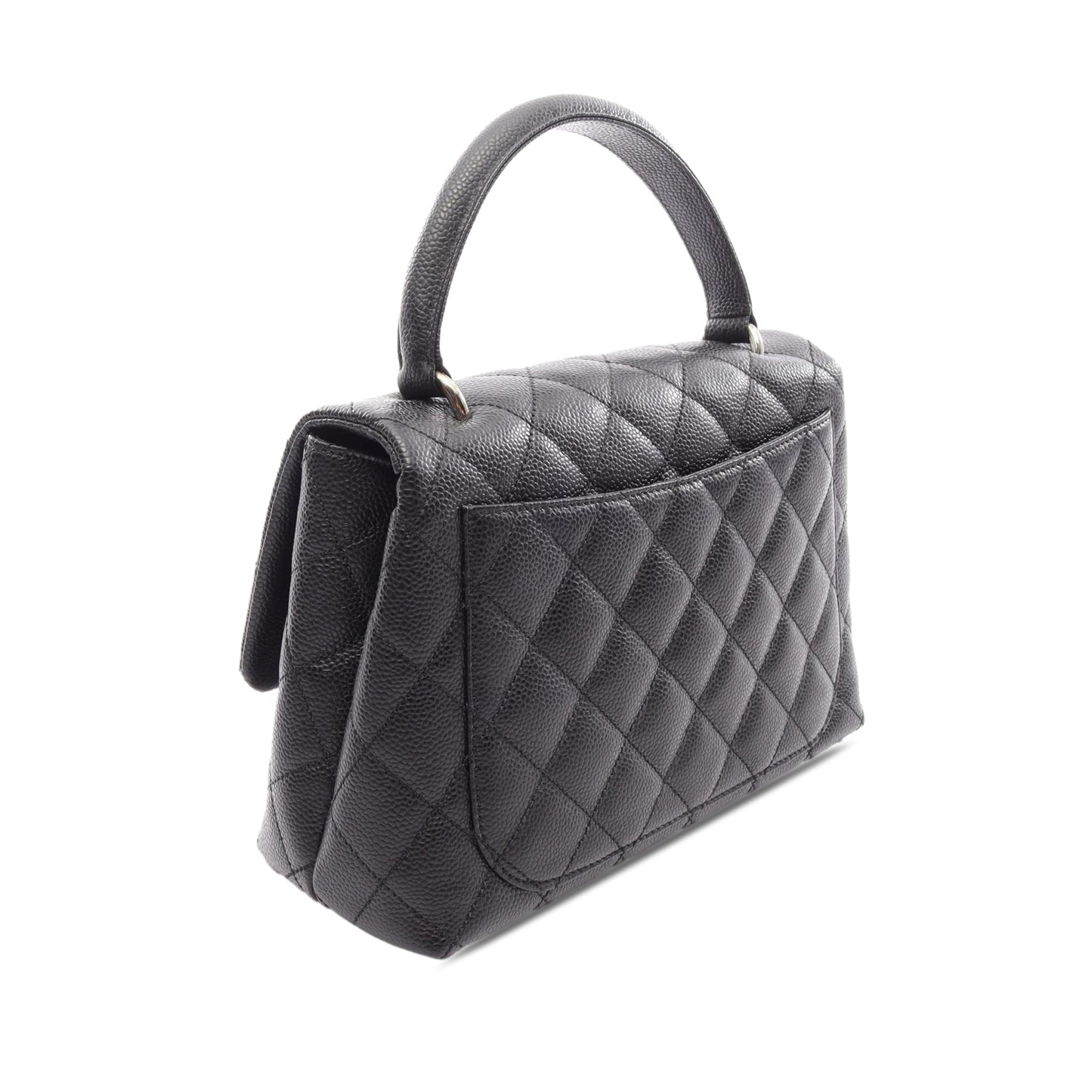 Chanel CC Quilted Caviar Top Handle Flap