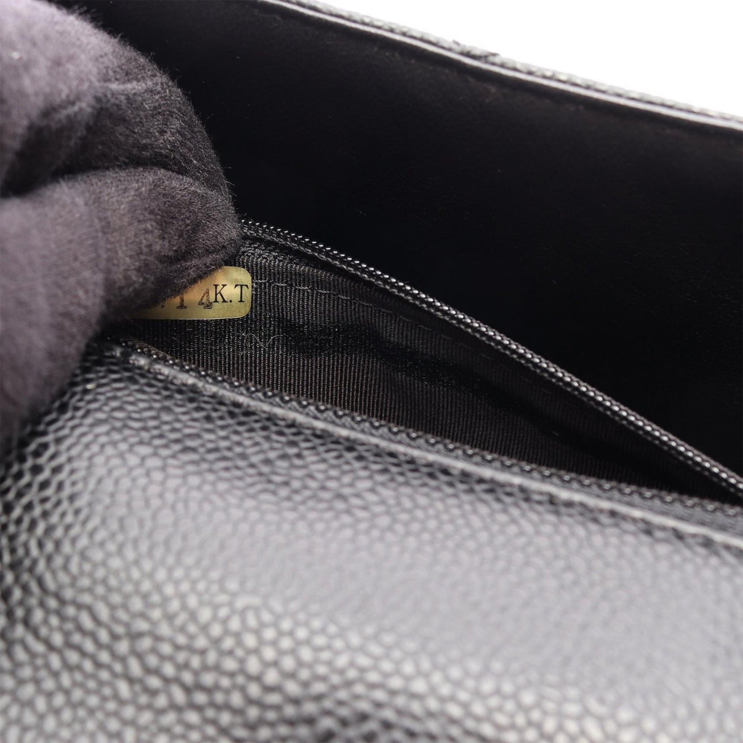 Chanel CC Quilted Caviar Top Handle Flap