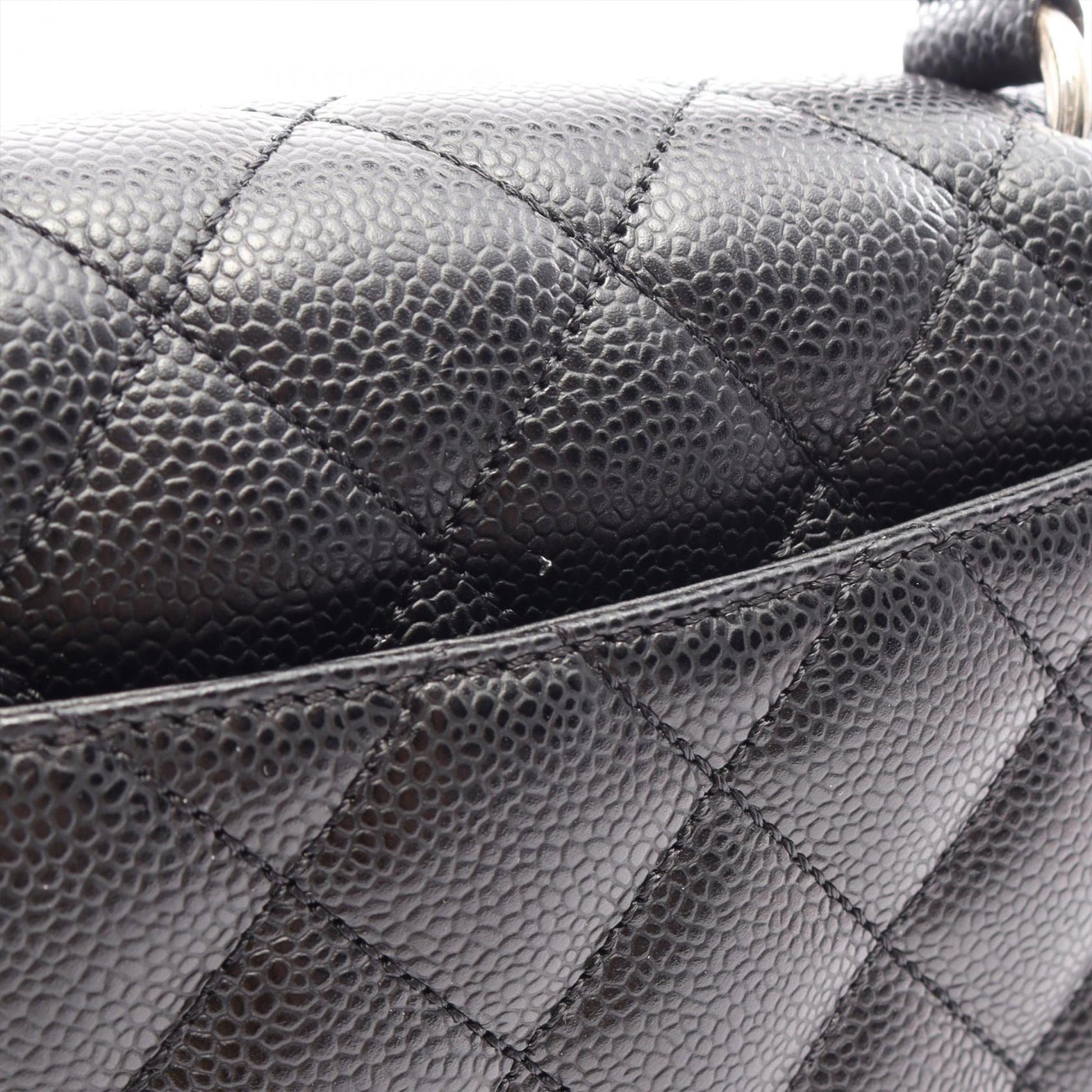 Chanel CC Quilted Caviar Top Handle Flap
