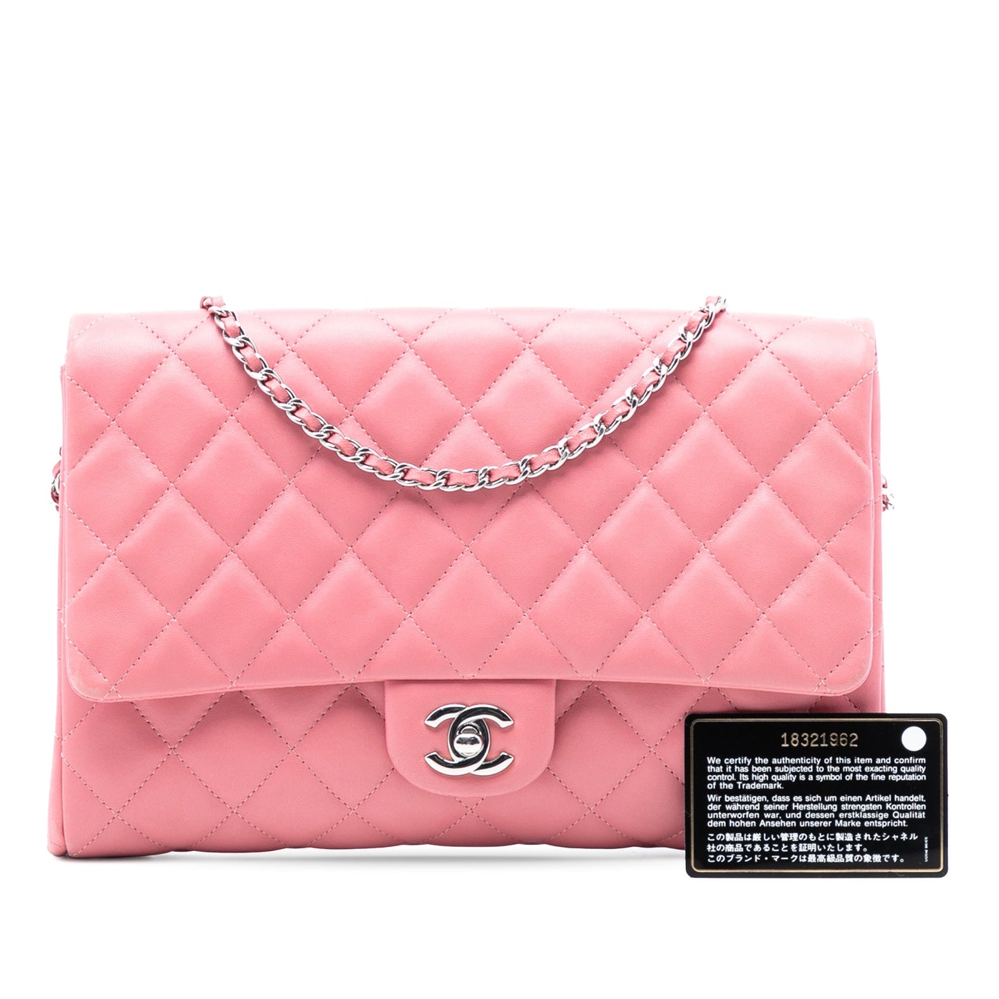 Chanel CC Quilted Lambskin Flap Clutch on Chain