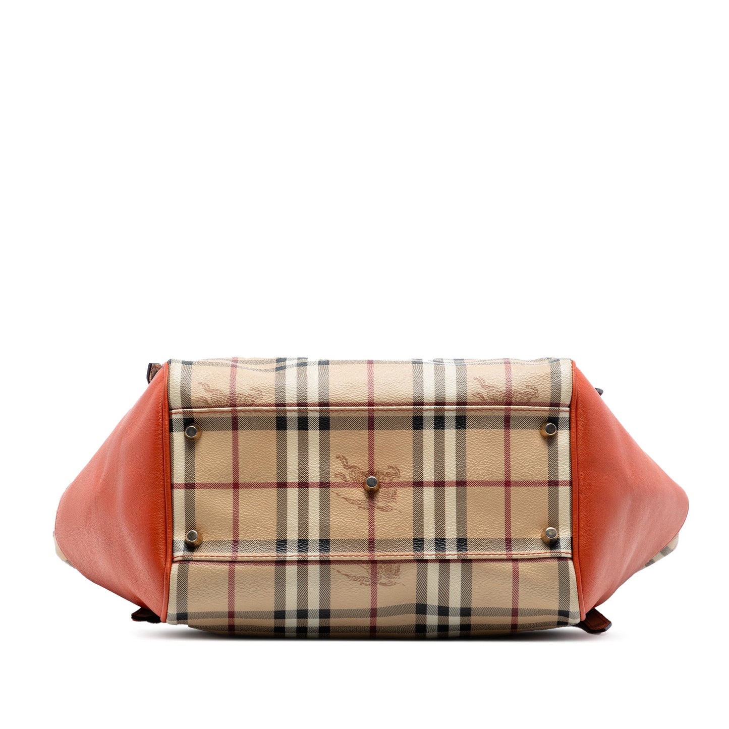 Burberry Small Leather Trimmed Haymarket Check Coated Canvas Canterbury Tote
