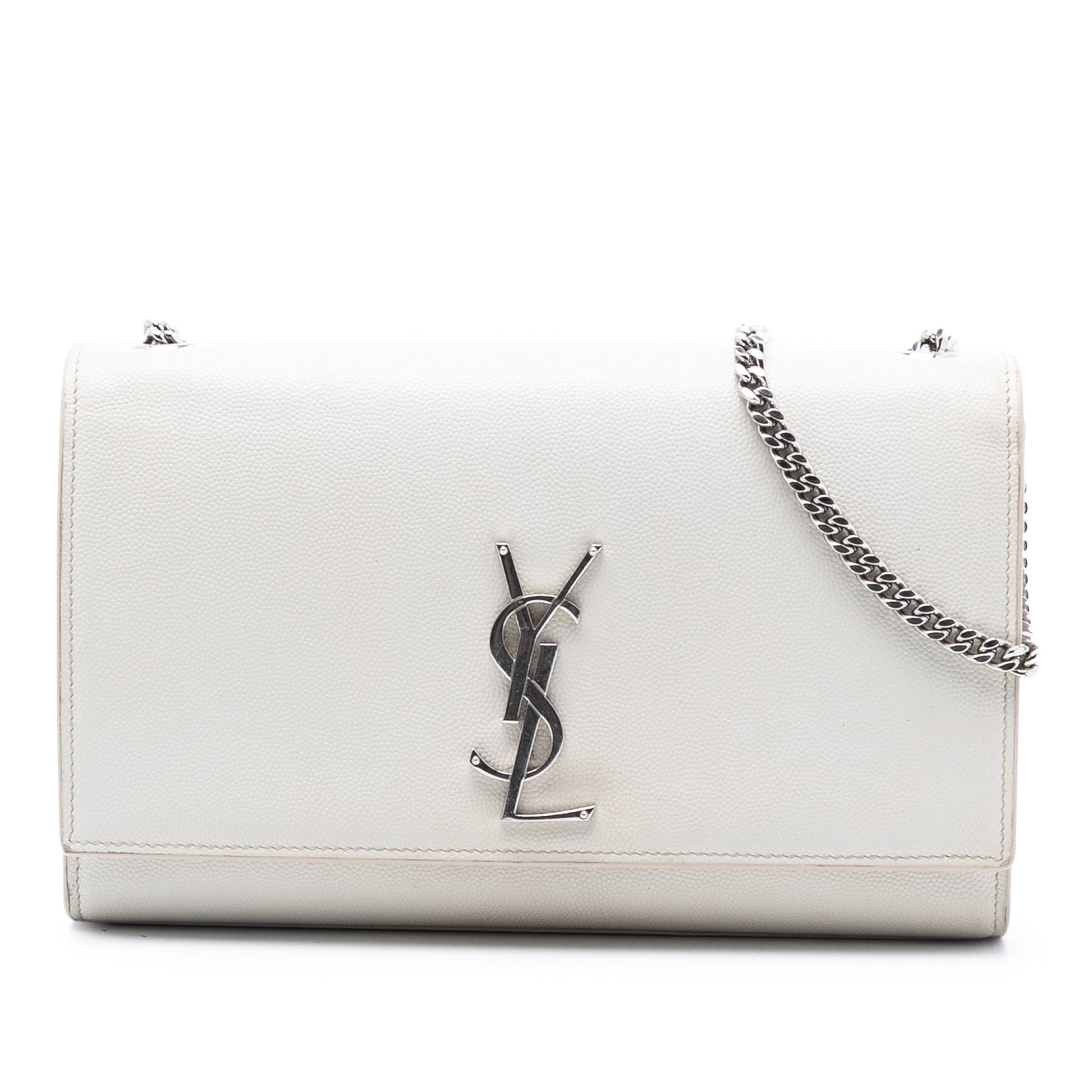 Saint Laurent Medium Grain De Poudre Monogram Kate Crossbody