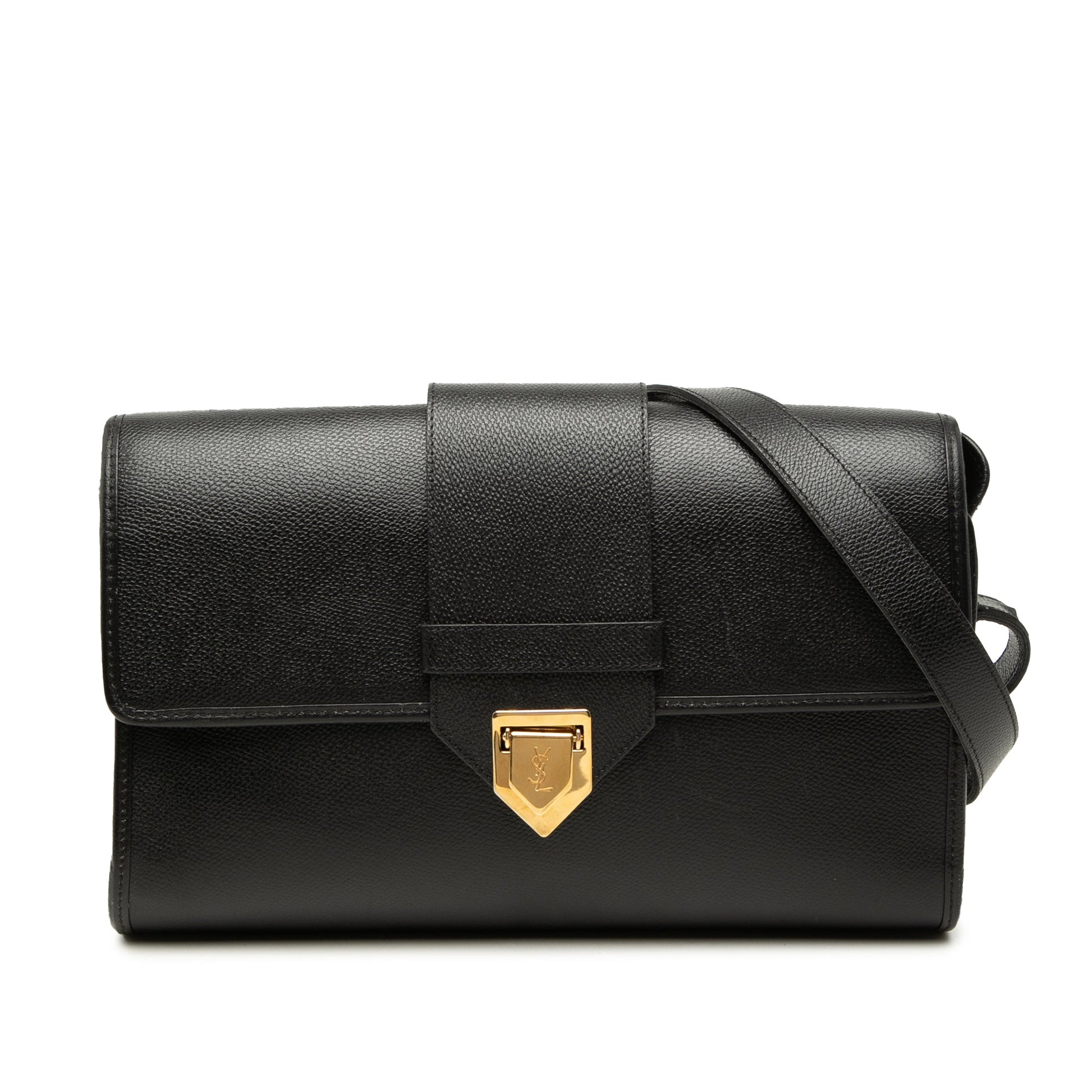 Saint Laurent Grained Calfskin Flap Crossbody