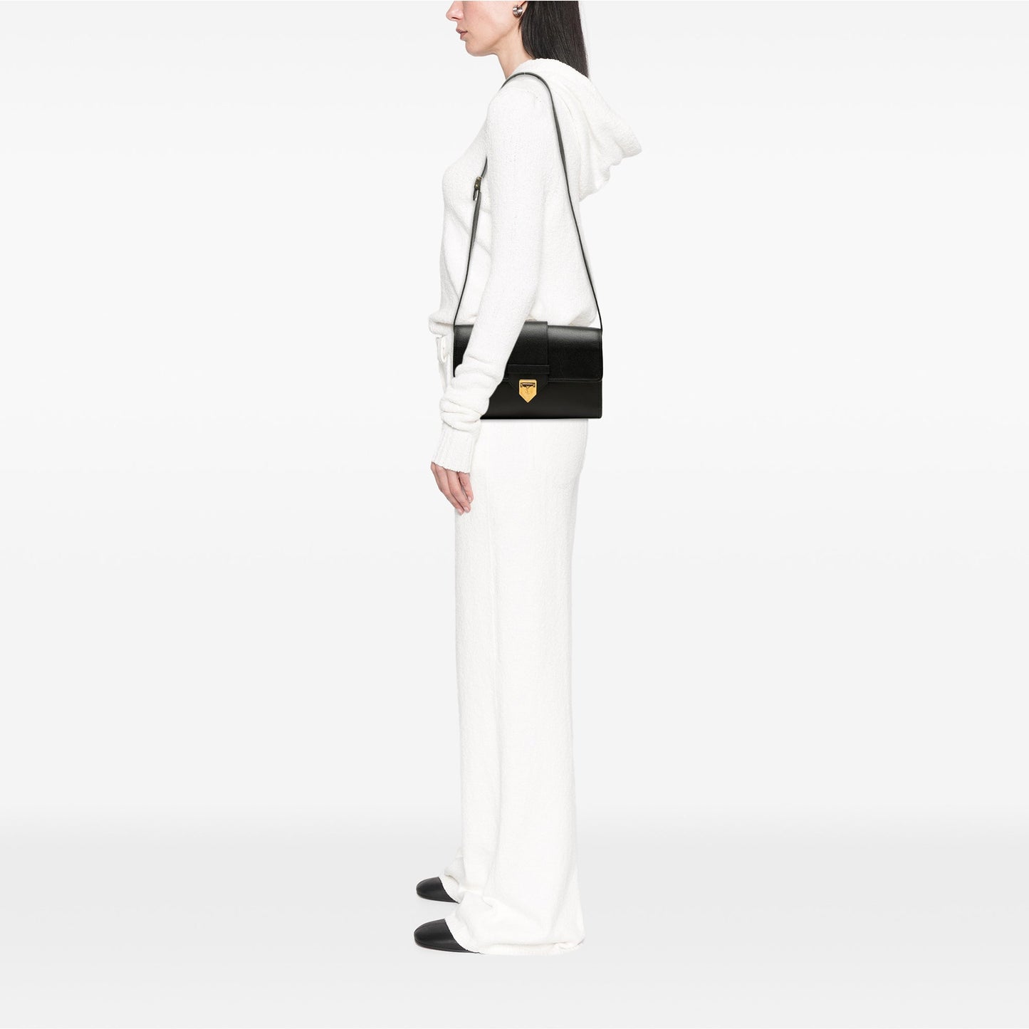 Saint Laurent Grained Calfskin Flap Crossbody