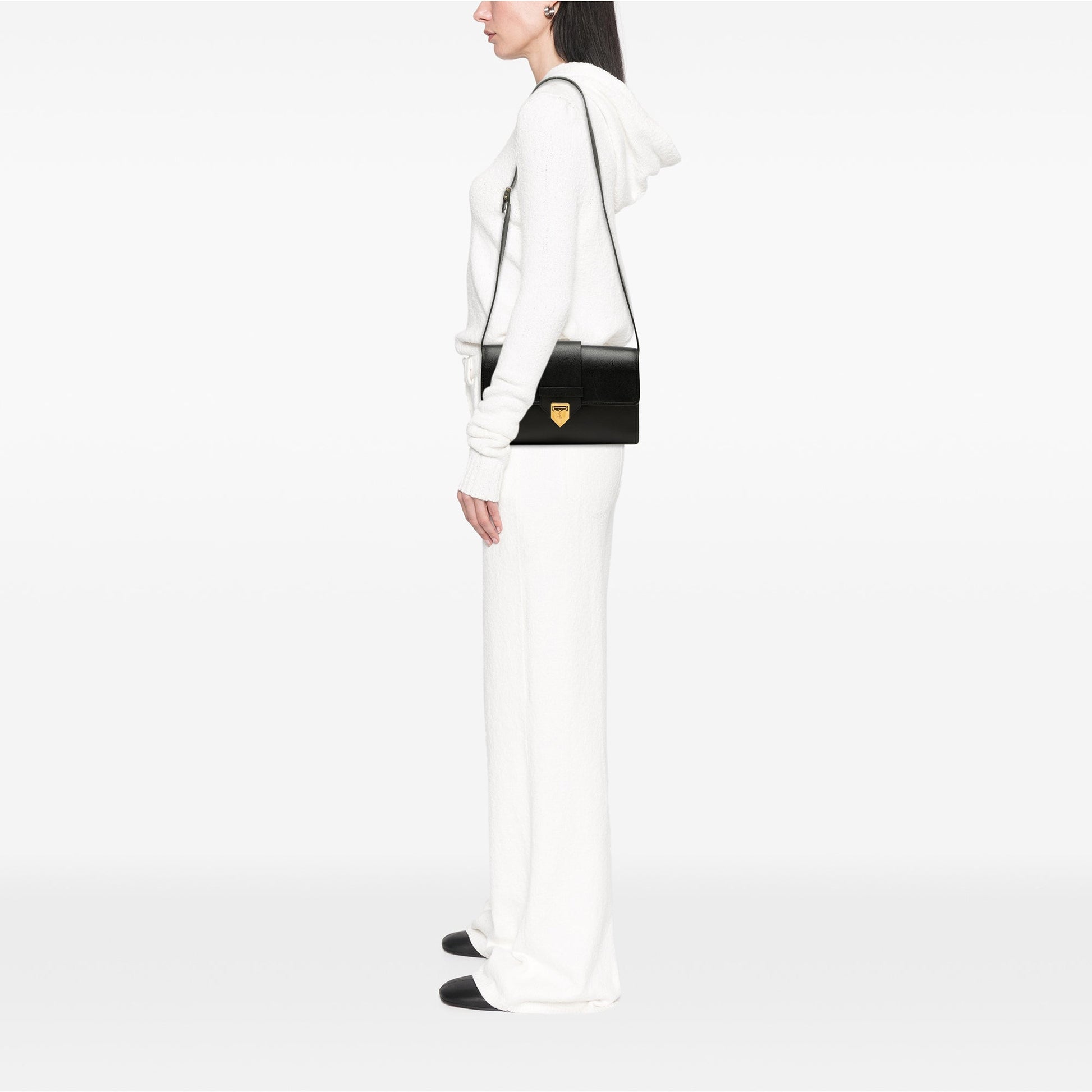 Saint Laurent Grained Calfskin Flap Crossbody