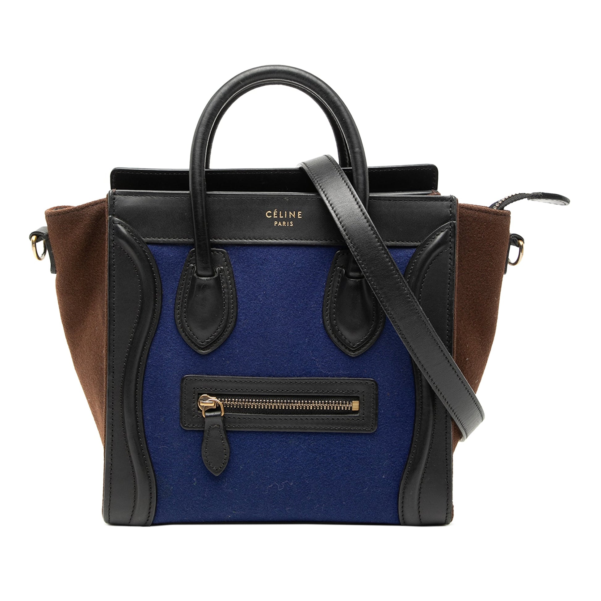 Celine Nano Tricolor Felt Luggage Tote