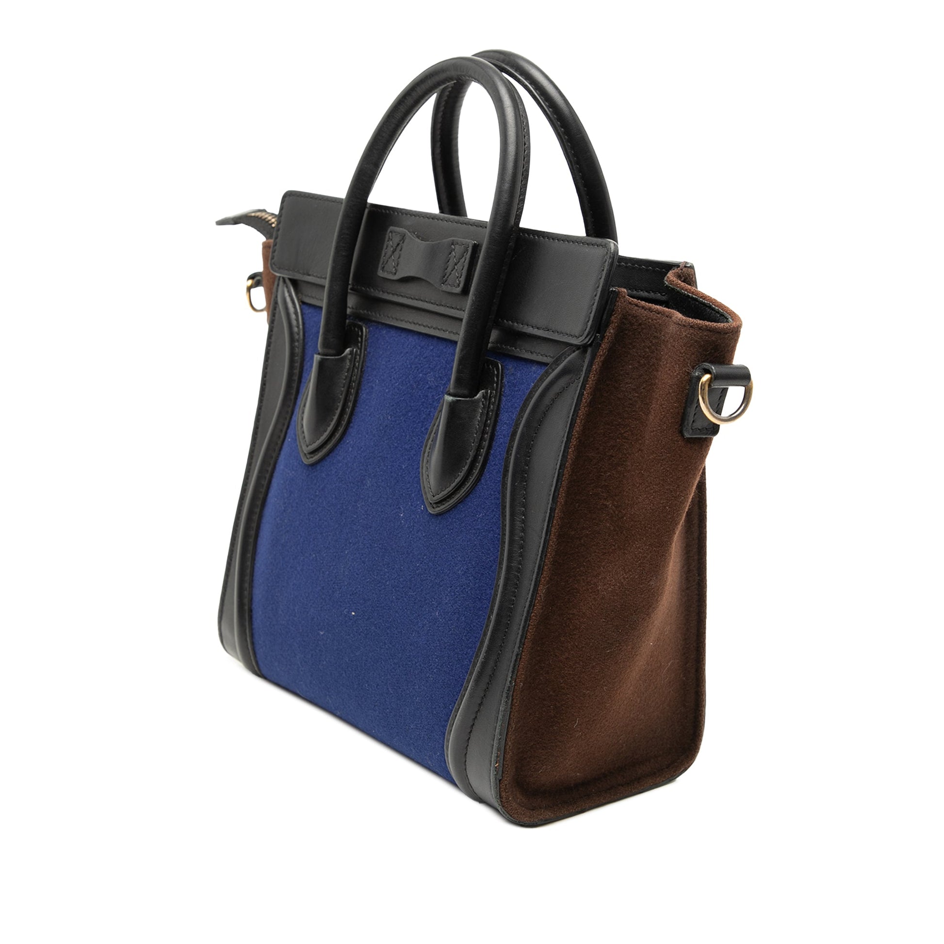 Celine Nano Tricolor Felt Luggage Tote