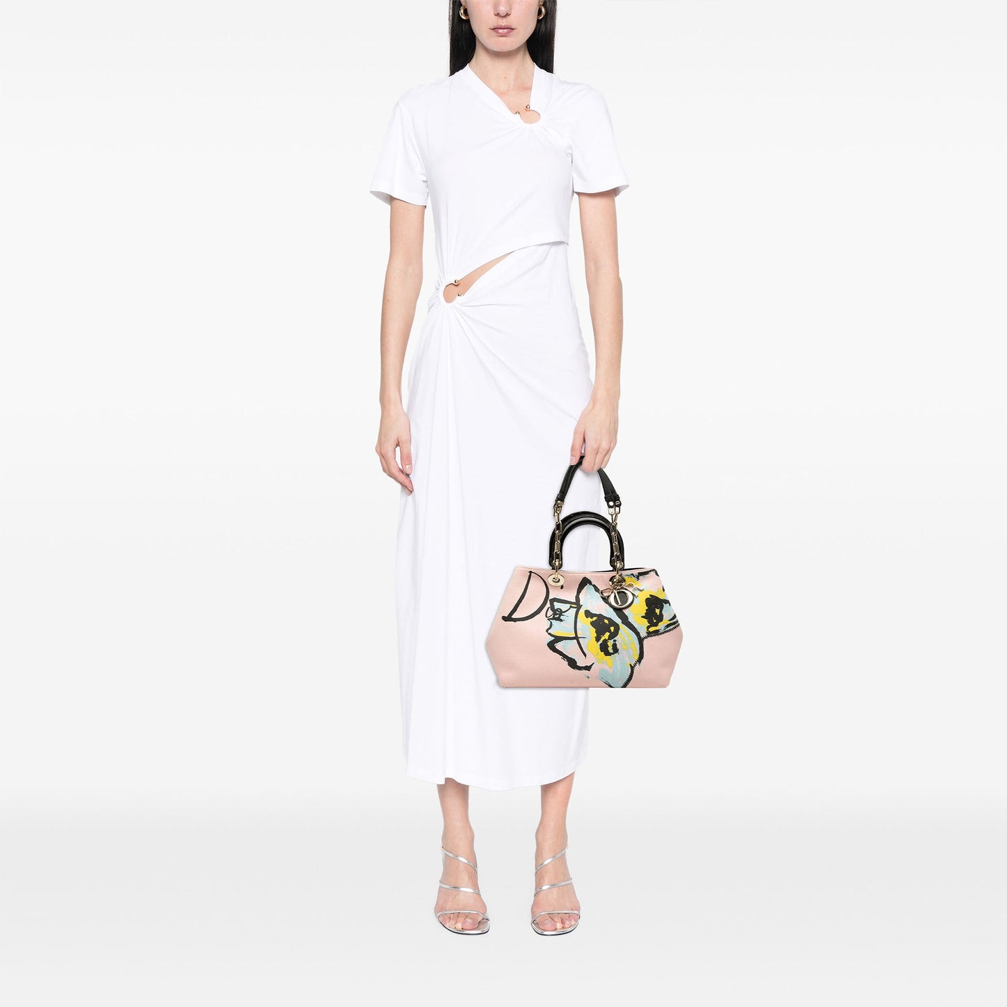 Dior Limited Edition Medium Canvas Floral Printed Diorissimo Satchel