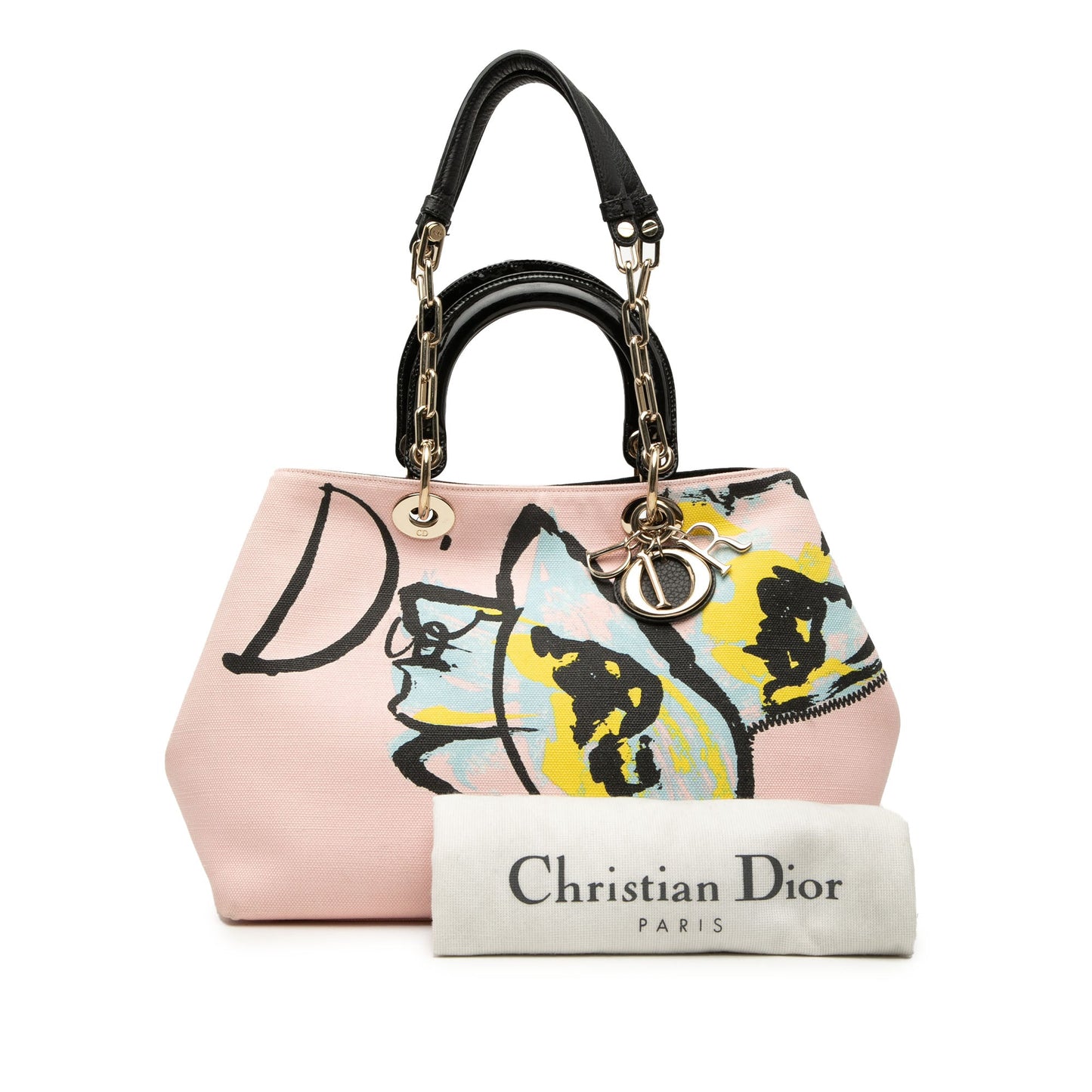 Dior Limited Edition Medium Canvas Floral Printed Diorissimo Satchel