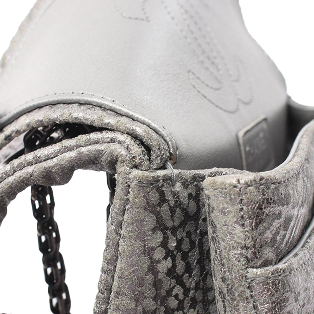 Chanel Mini Reissue 2.55 Metallic Aged Calfskin Double Flap 224 — Silver